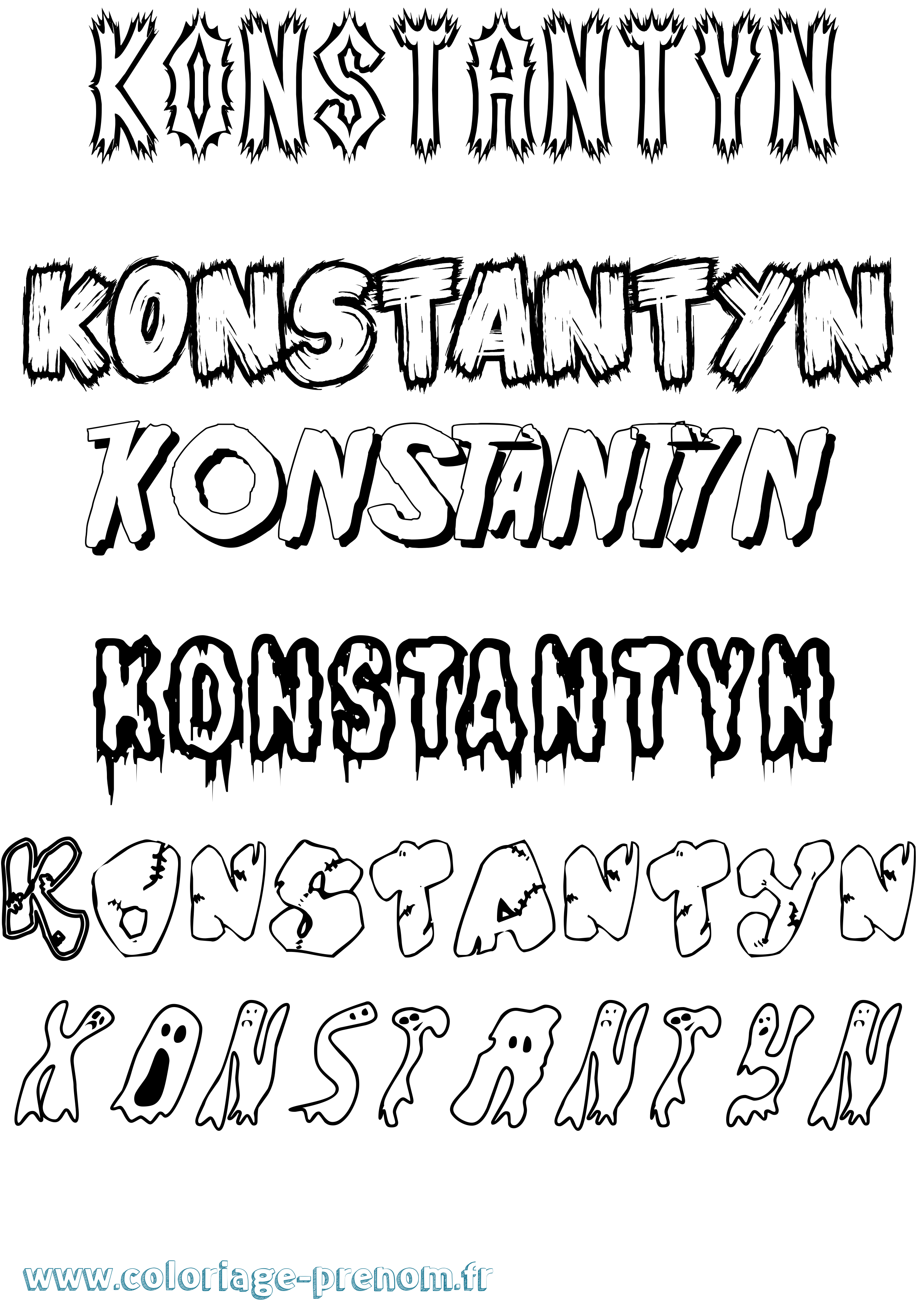 Coloriage prénom Konstantyn Frisson
