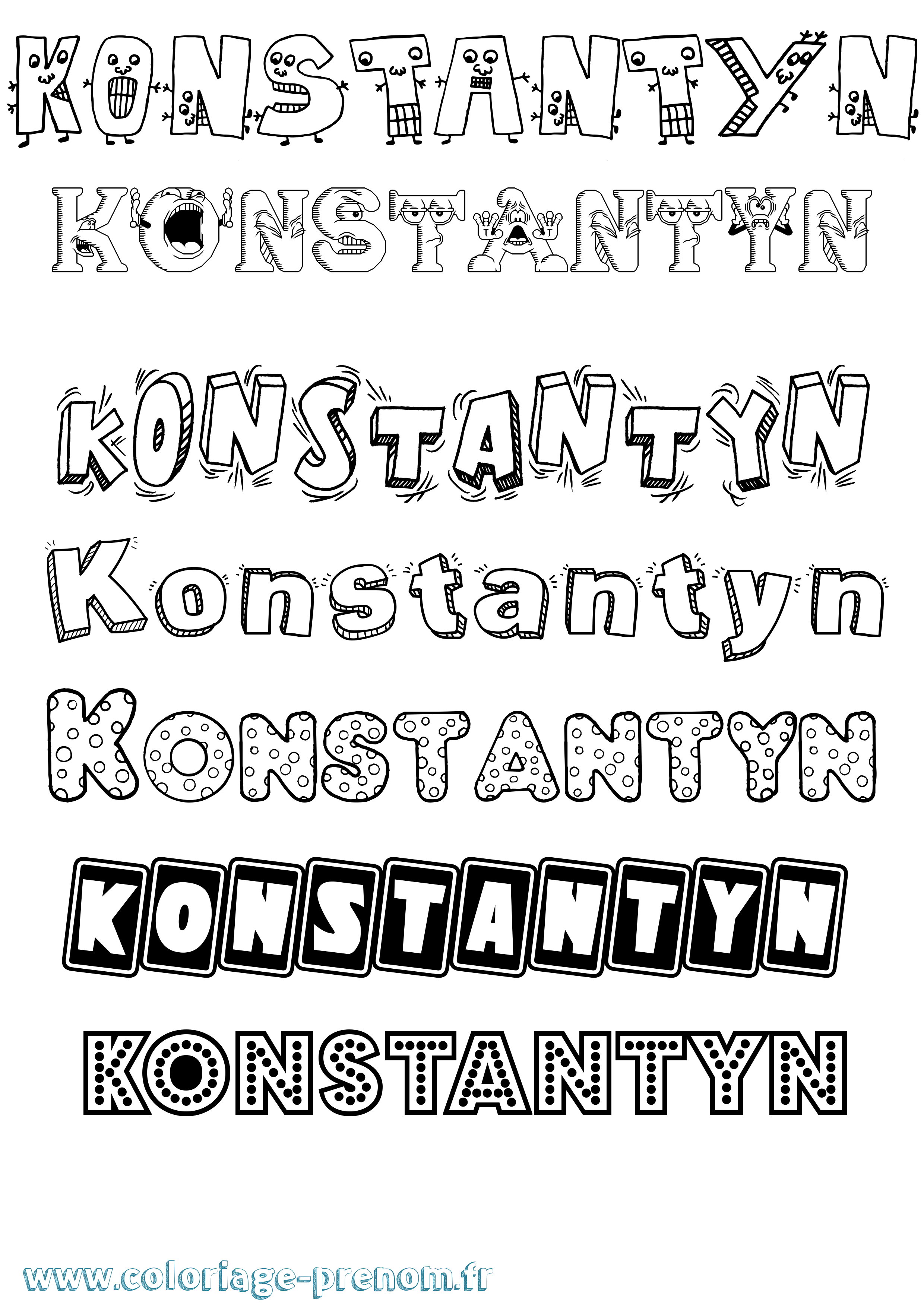 Coloriage prénom Konstantyn Fun