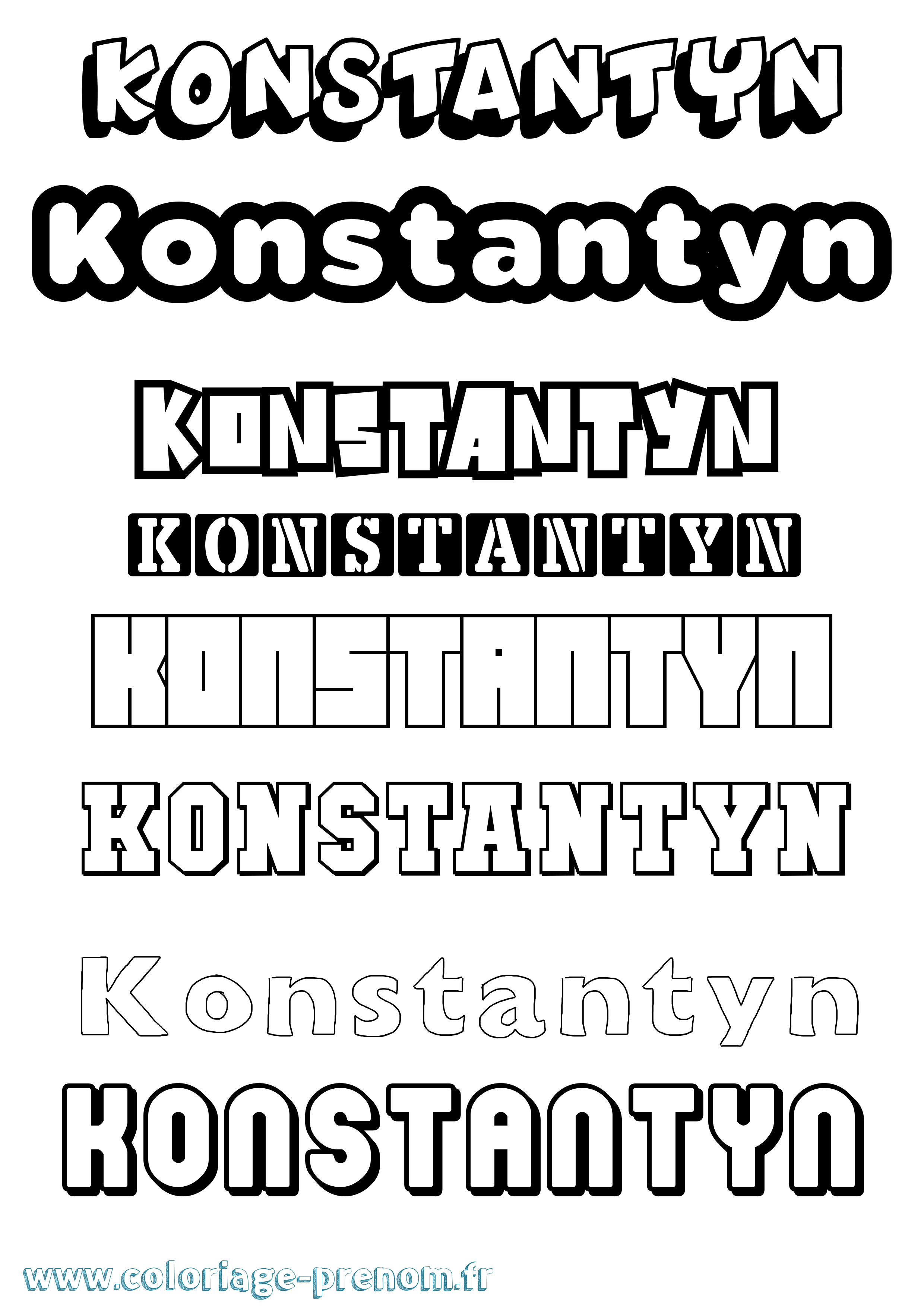 Coloriage prénom Konstantyn Simple