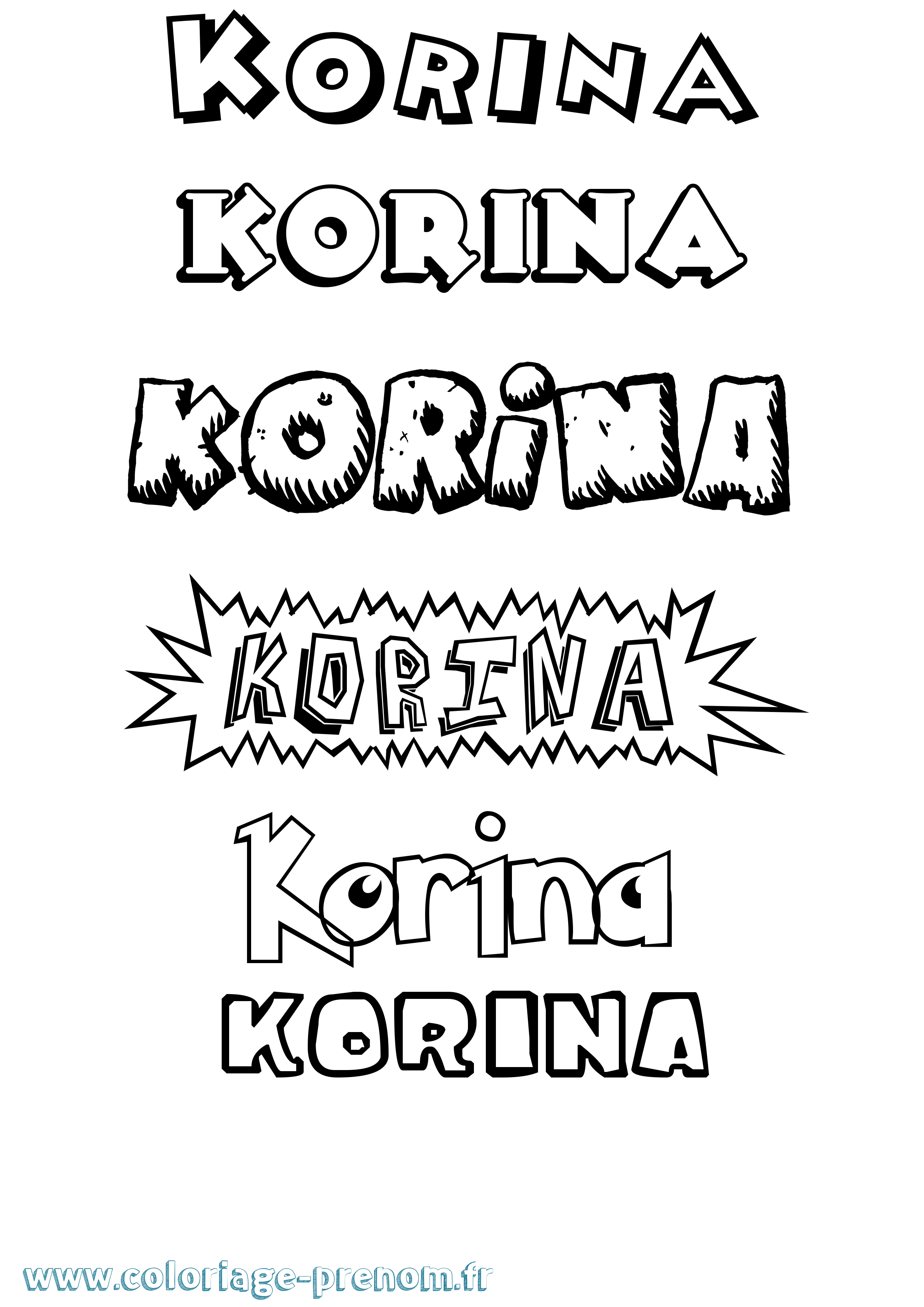 Coloriage prénom Korina Dessin Animé