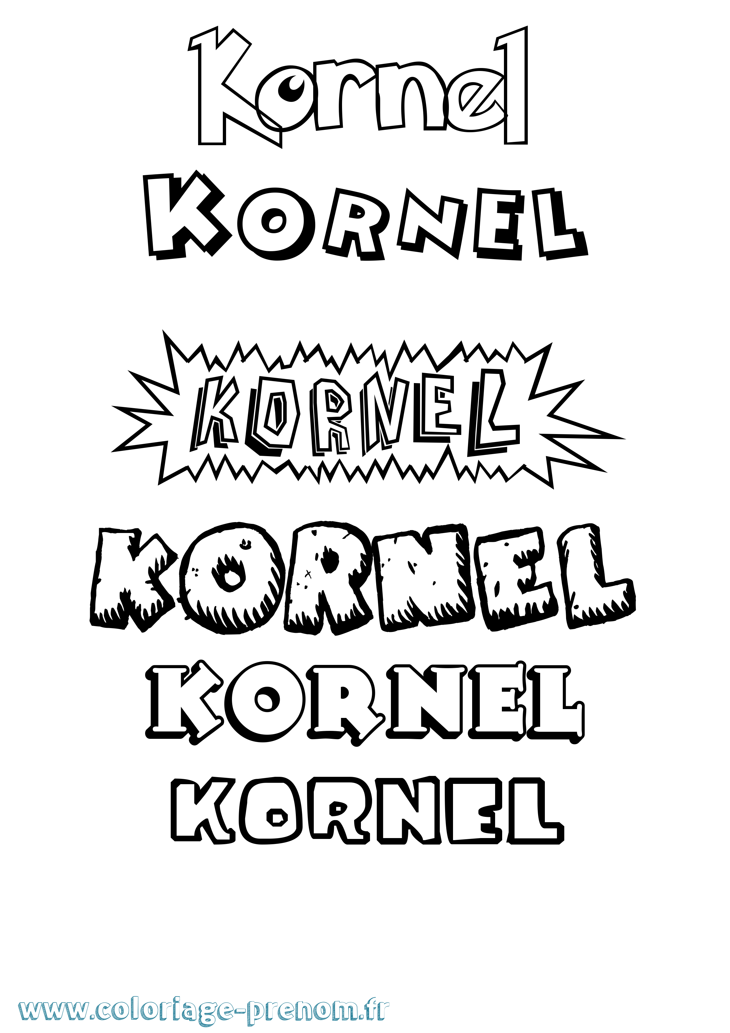 Coloriage Kornel Dessin Animé Coloriage prénom Kornel Dessin Animé
