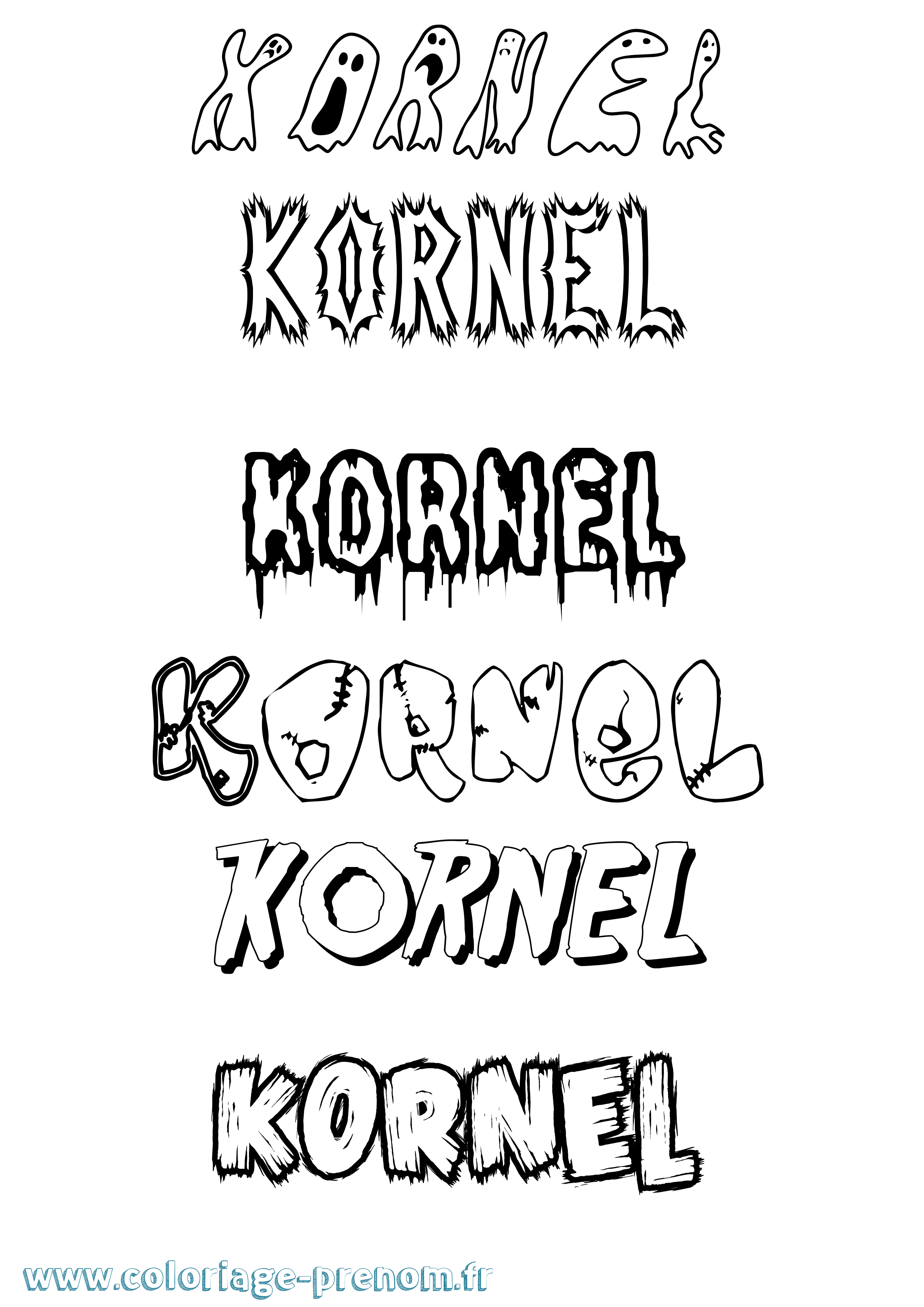 Coloriage Kornel Frisson Coloriage prénom Kornel Frisson