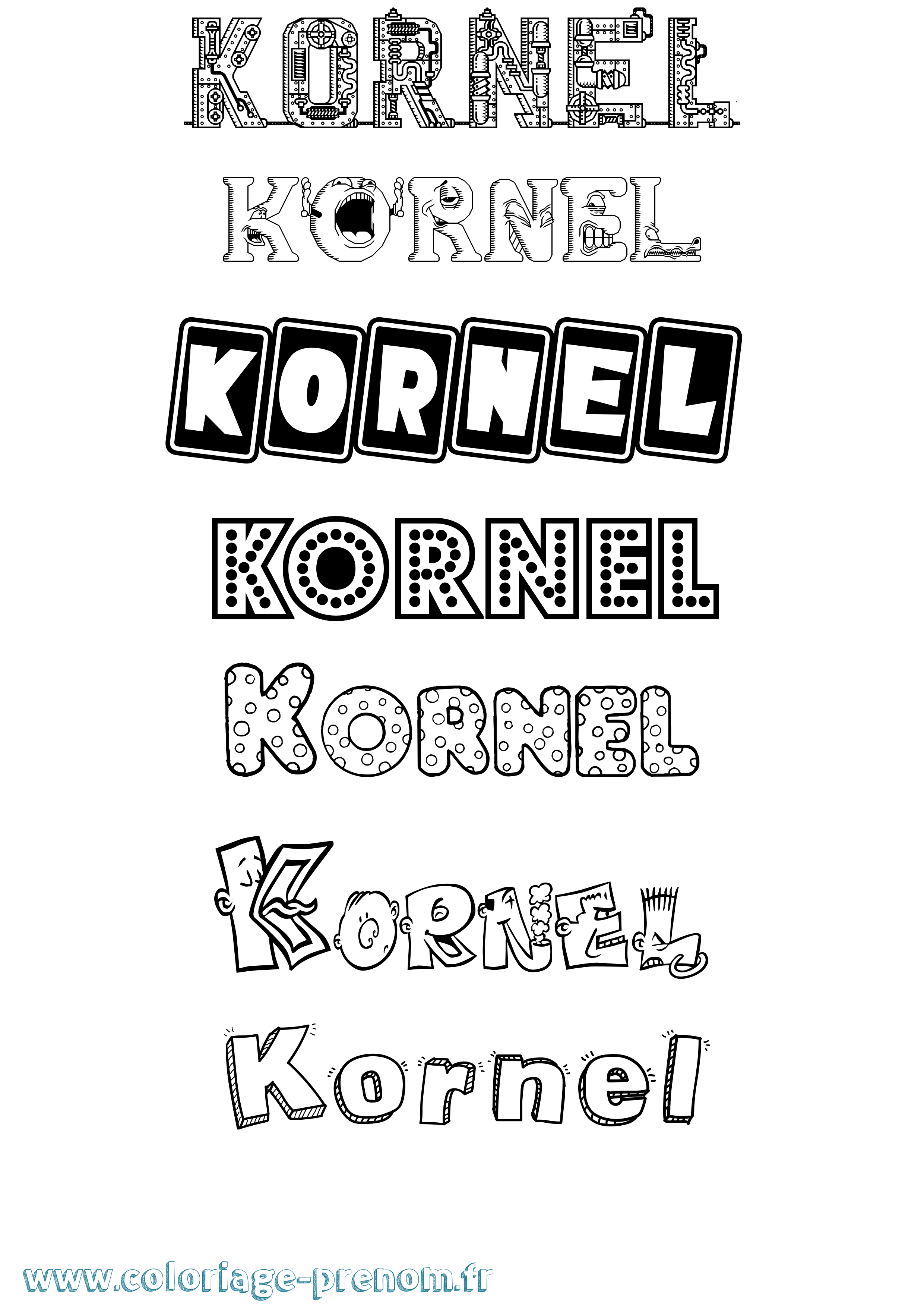Coloriage Kornel Fun Coloriage prénom Kornel Fun