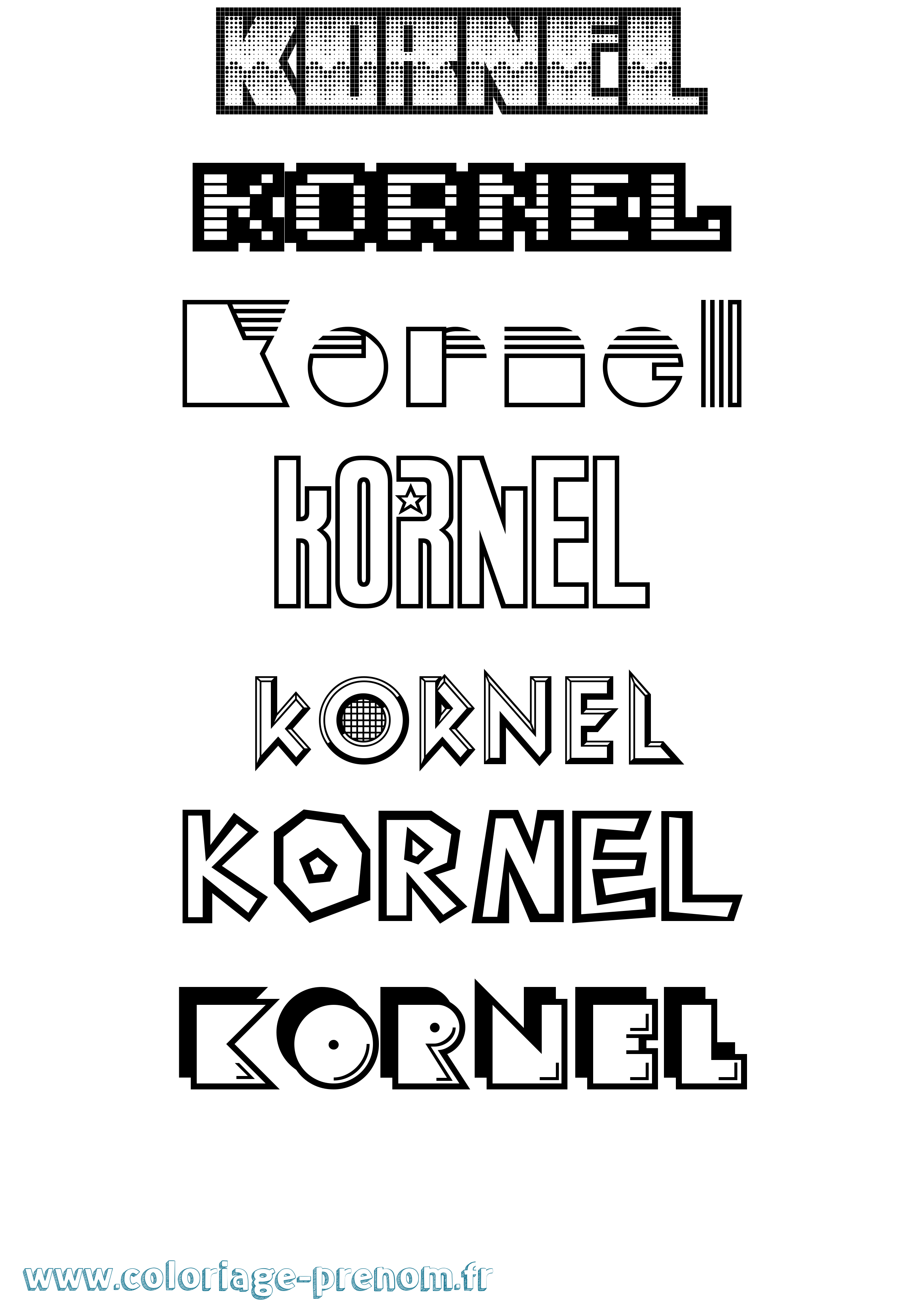 Coloriage Kornel Jeux Vidéos Coloriage prénom Kornel Jeux Vidéos
