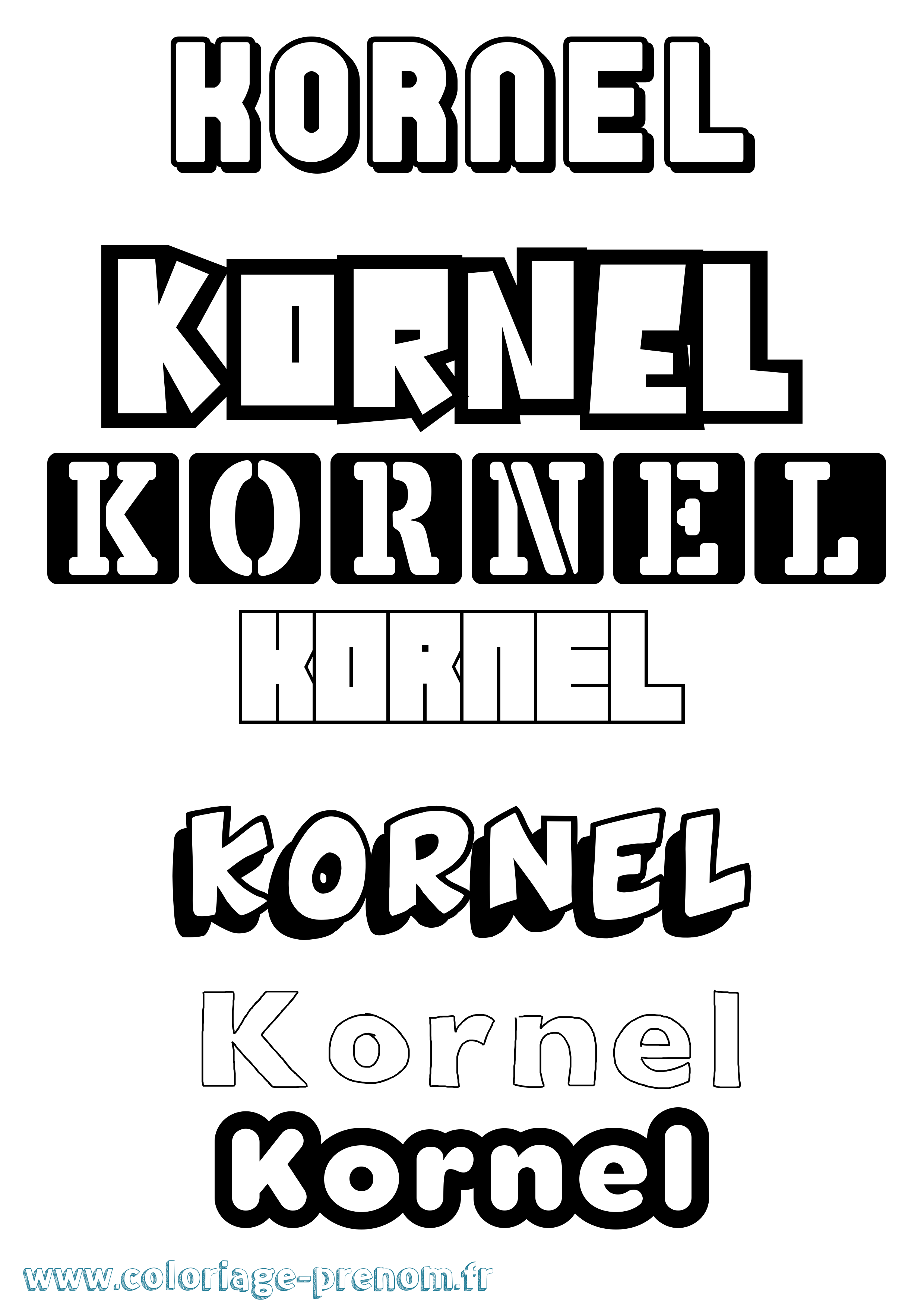 Coloriage Kornel Simple Coloriage prénom Kornel Simple
