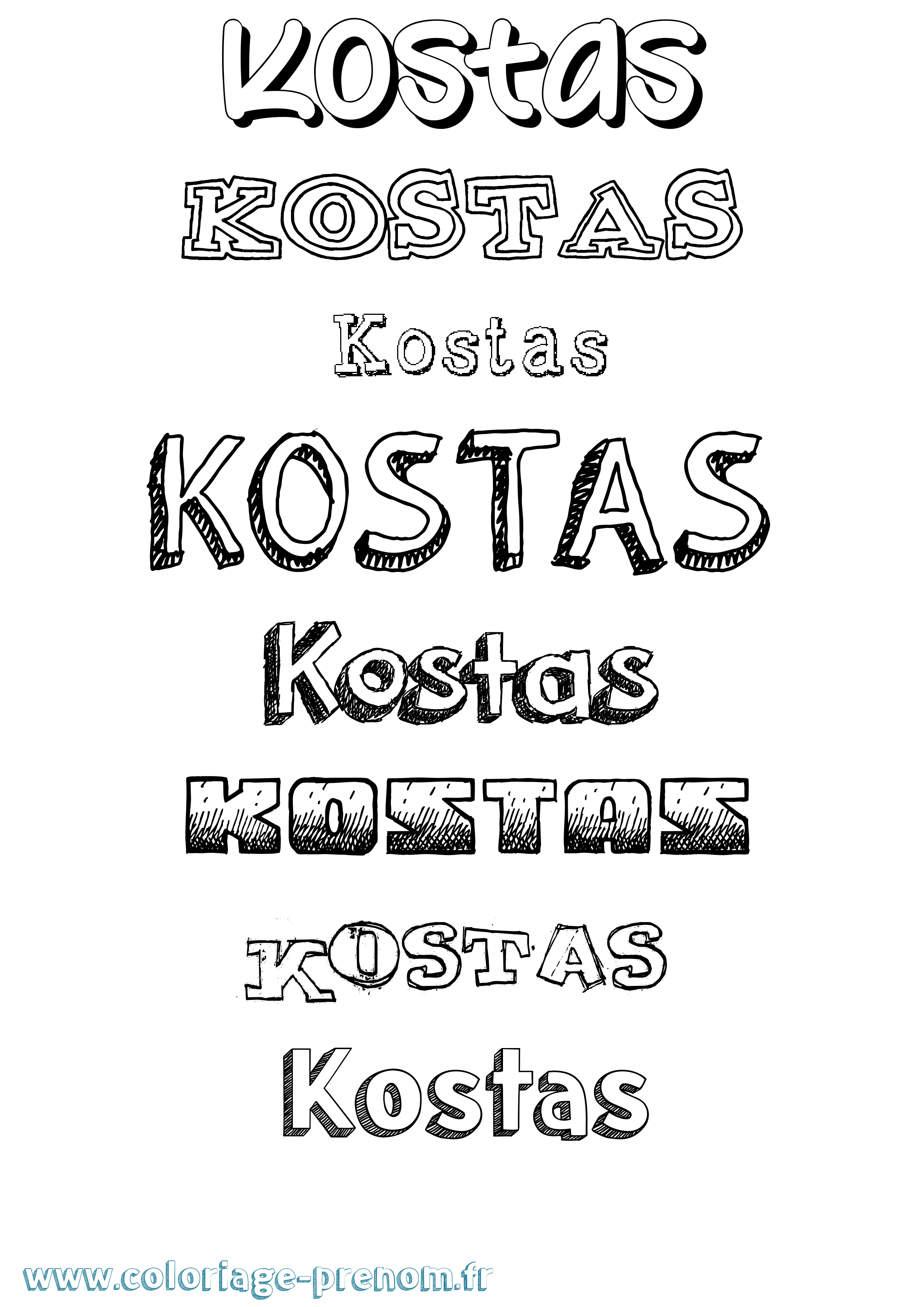 Coloriage prénom Kostas Dessiné