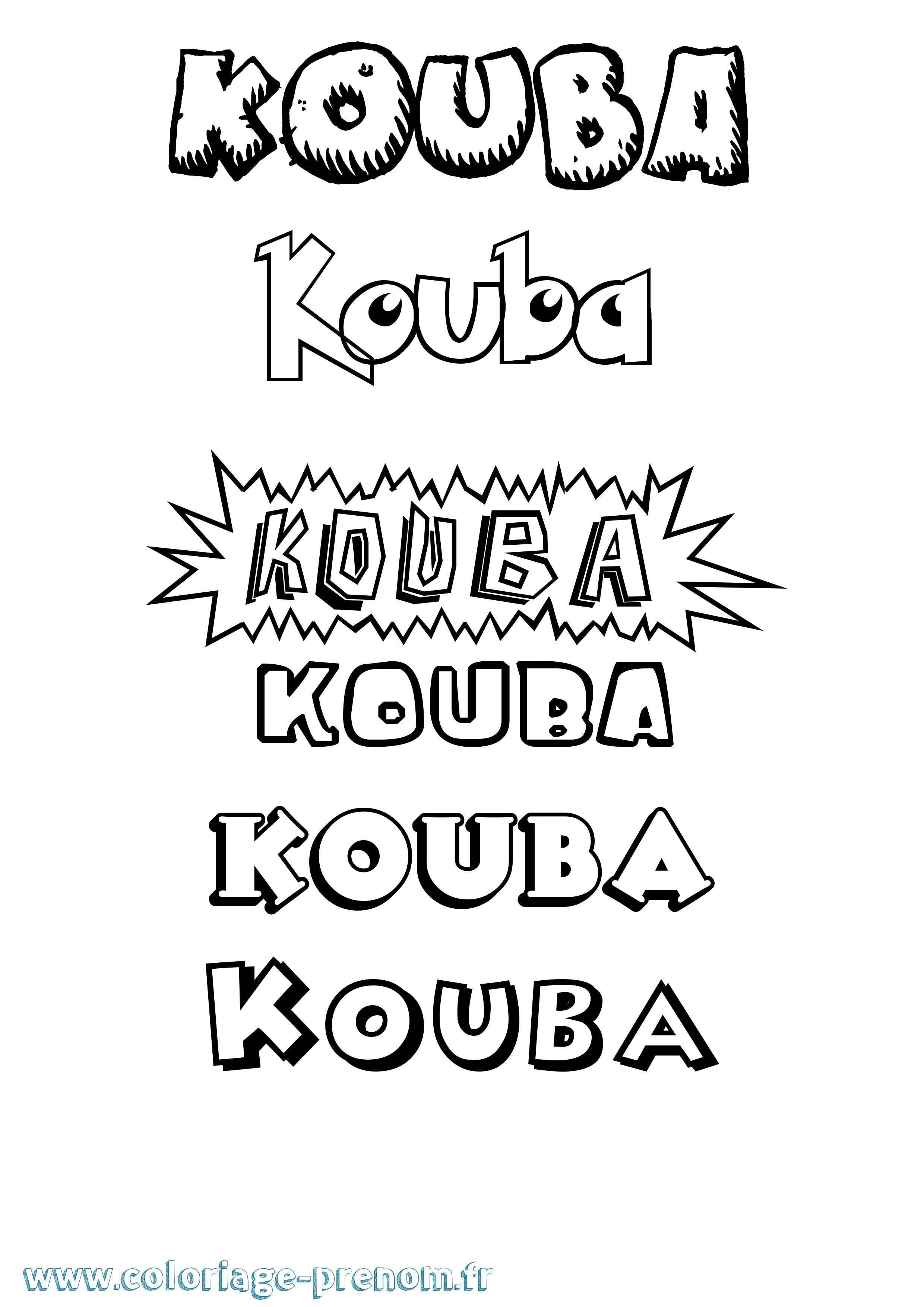 Coloriage prénom Kouba Dessin Animé