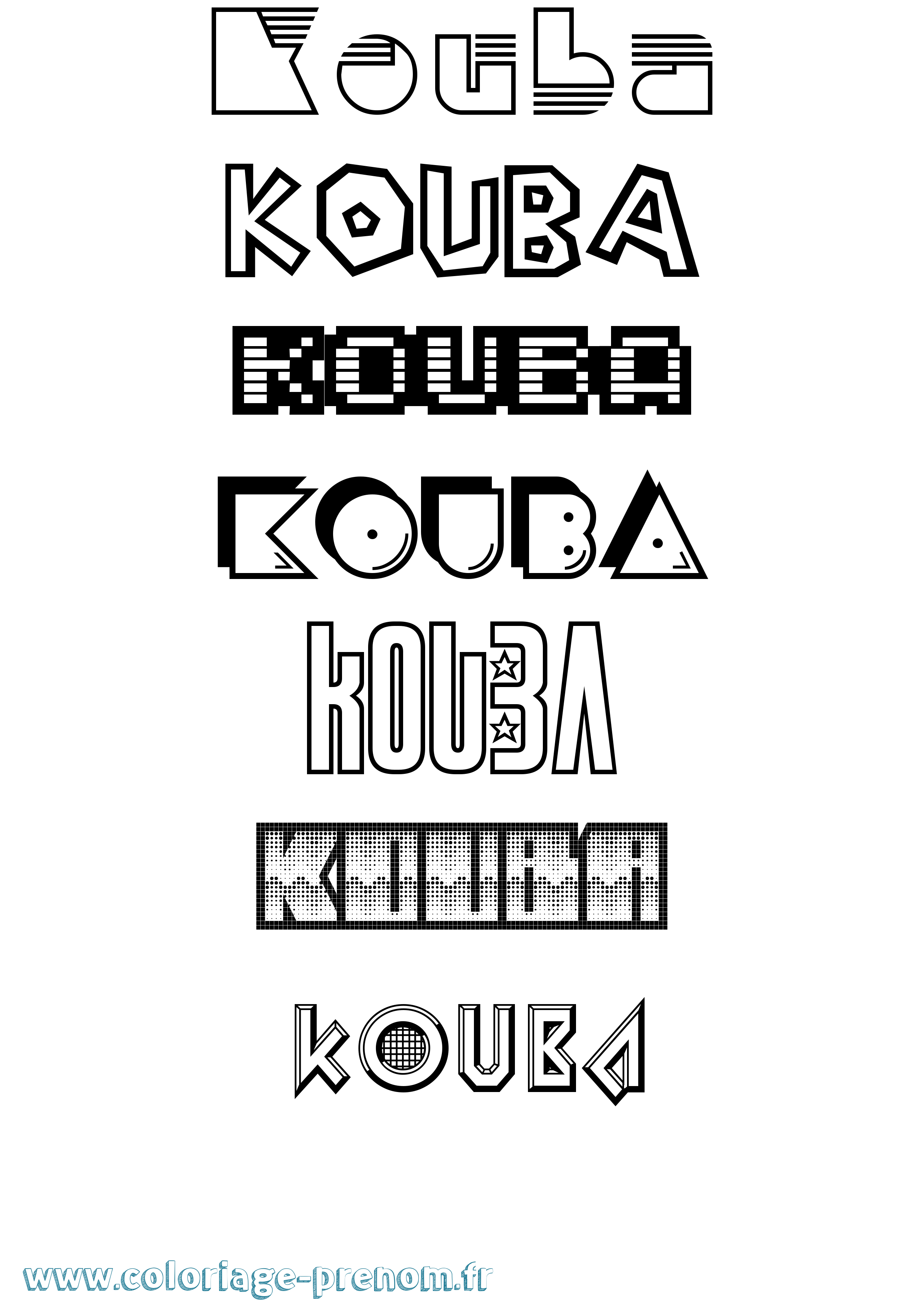 Coloriage prénom Kouba Jeux Vidéos