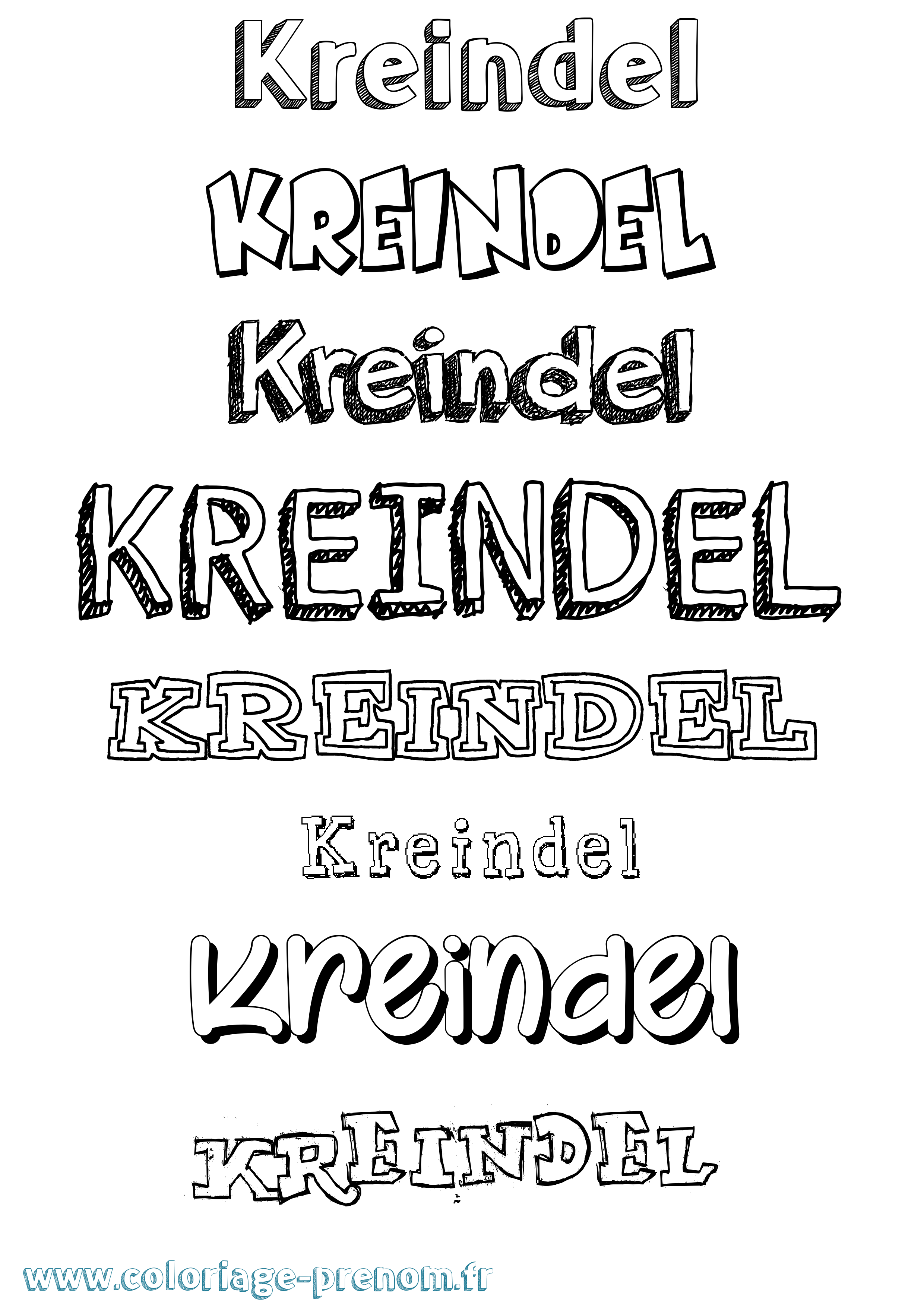 Coloriage Kreindel Dessiné Coloriage prénom Kreindel Dessiné