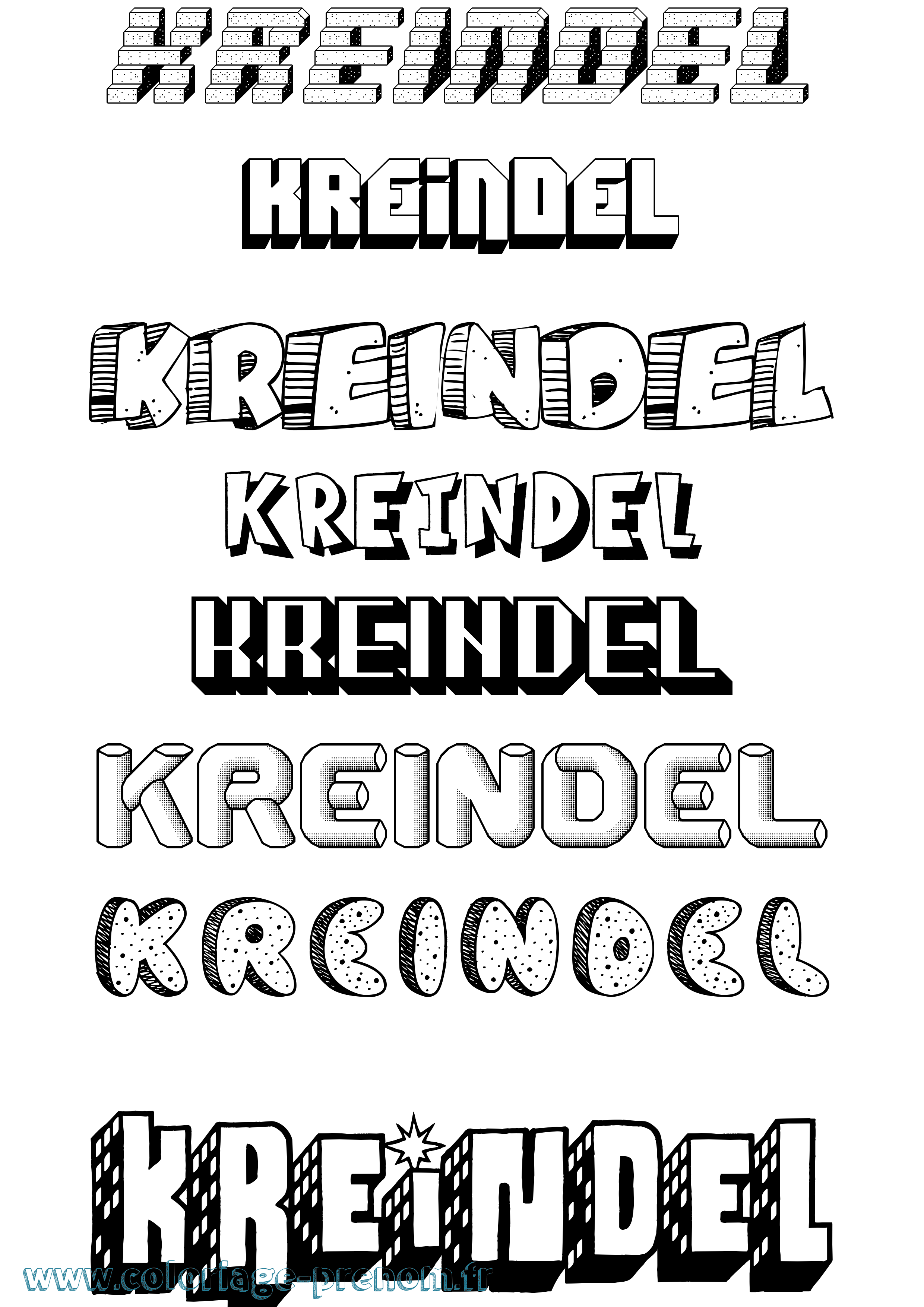 Coloriage Kreindel Effet 3D Coloriage prénom Kreindel Effet 3D
