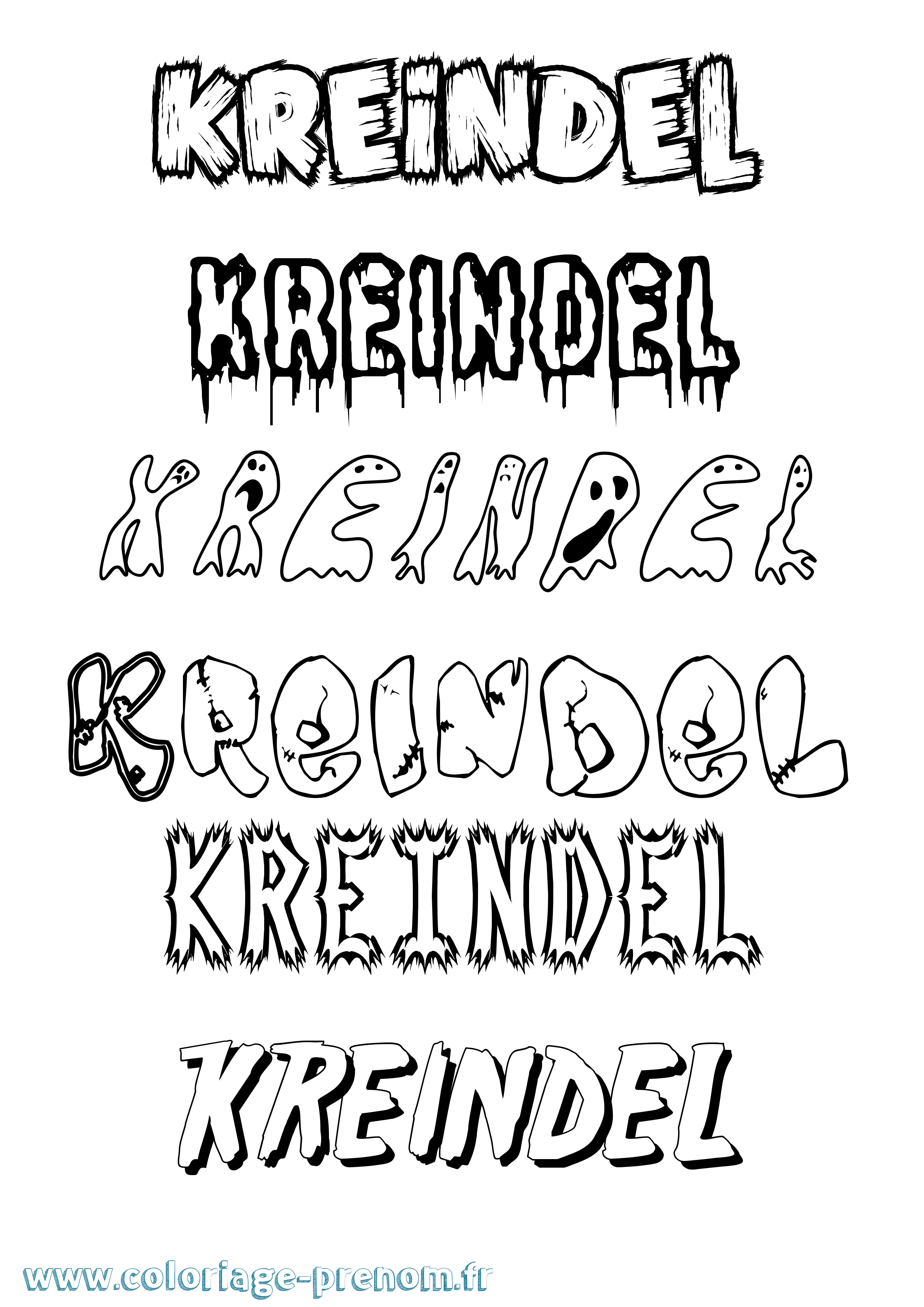 Coloriage prénom Kreindel Frisson