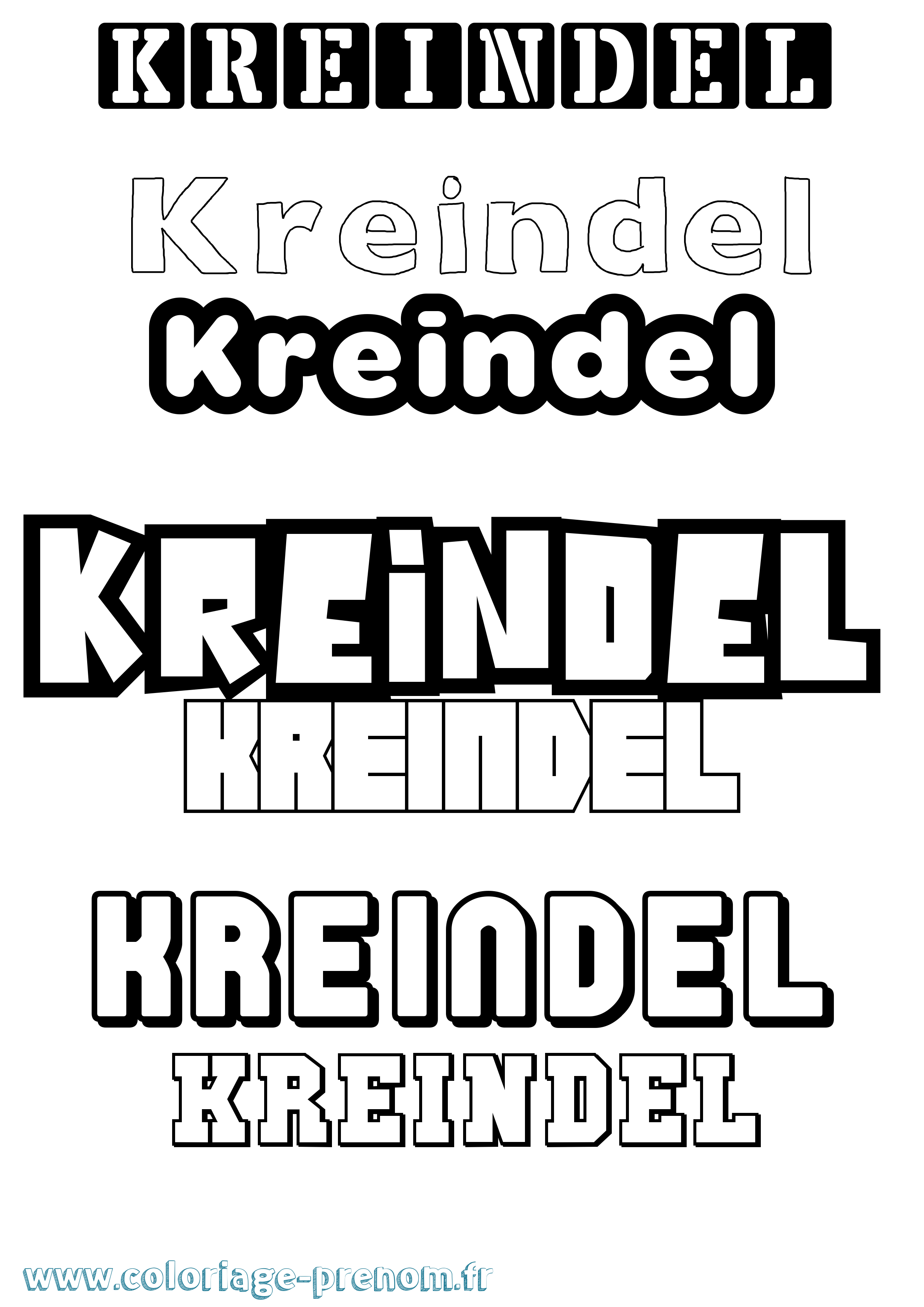Coloriage prénom Kreindel Simple