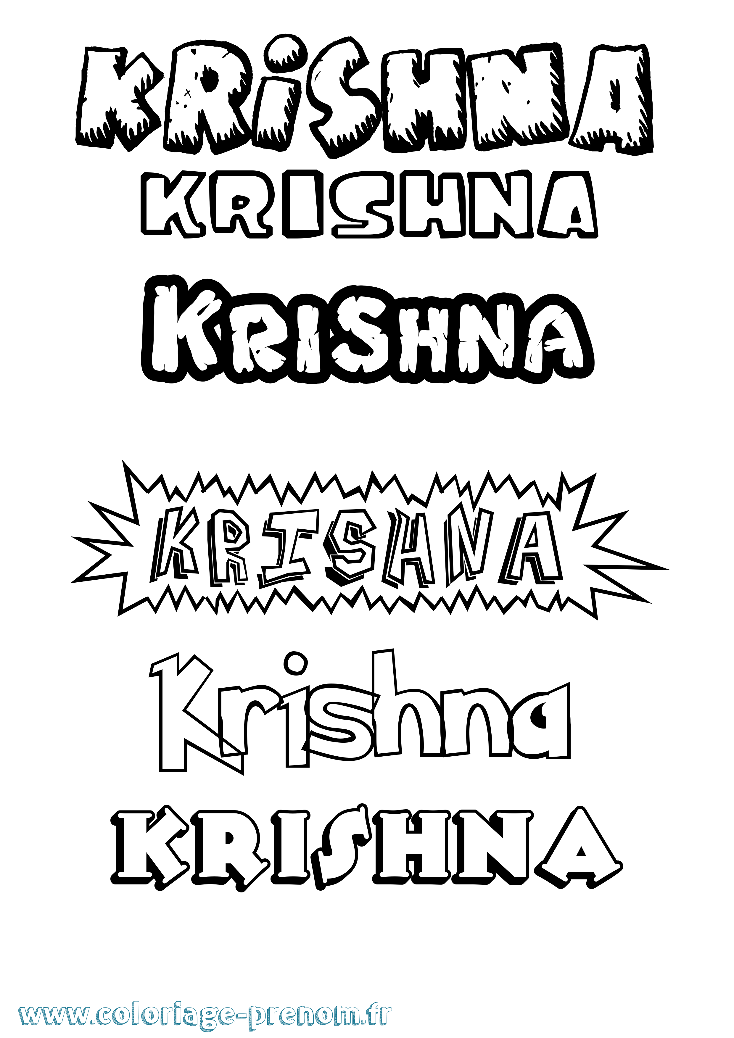 Coloriage Krishna Dessin Animé Coloriage prénom Krishna Dessin Animé