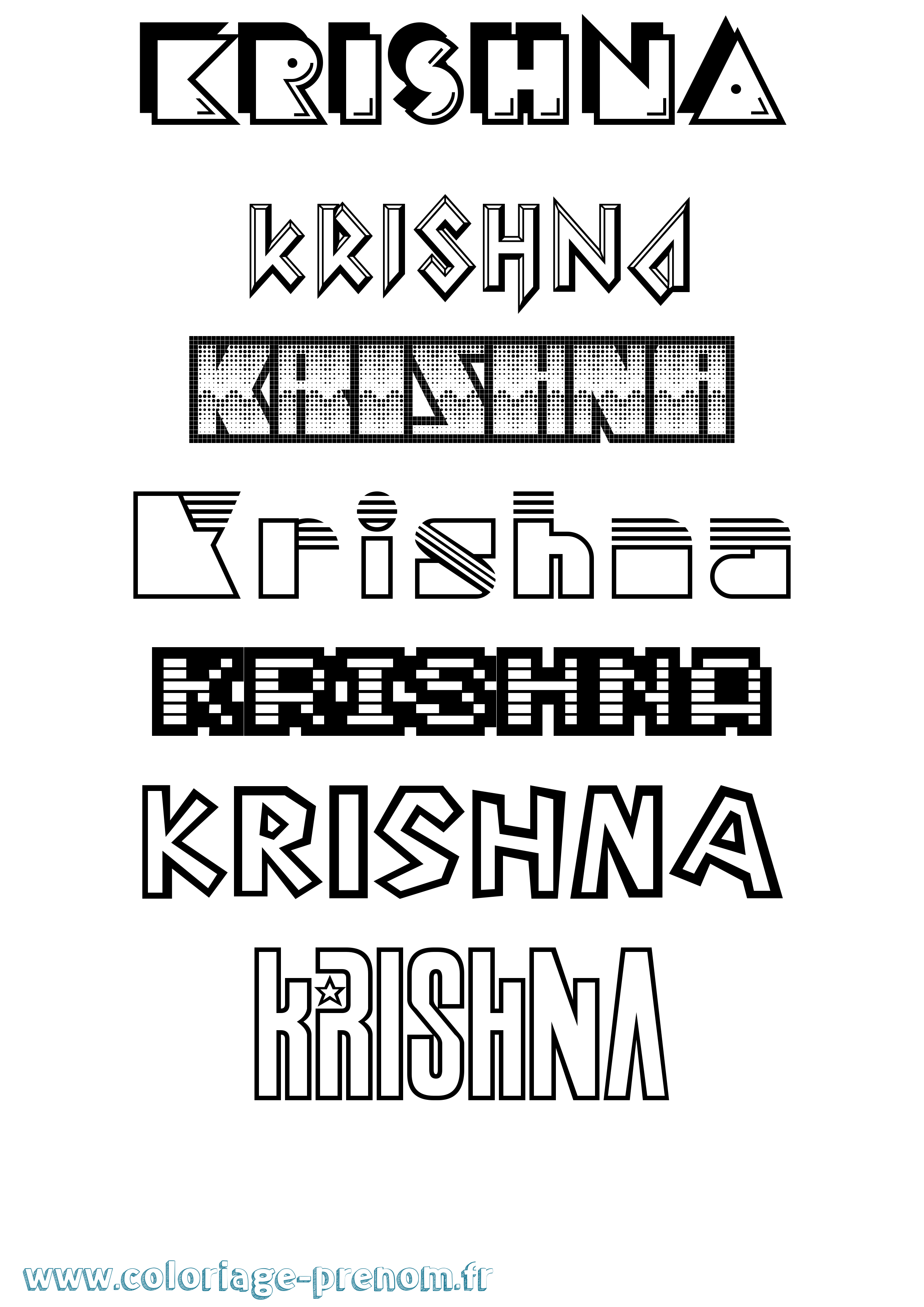 Coloriage Krishna Jeux Vidéos Coloriage prénom Krishna Jeux Vidéos