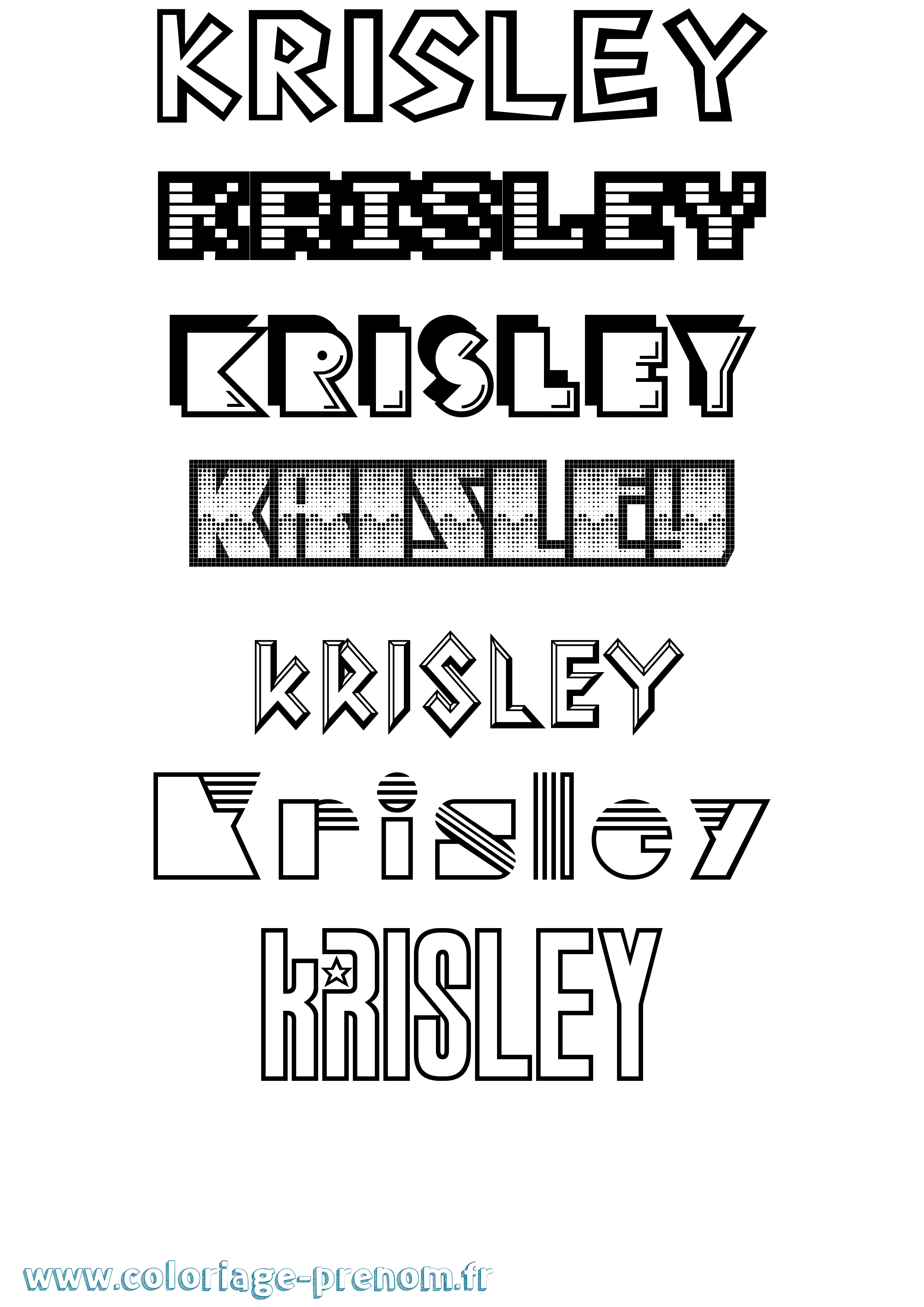 Coloriage prénom Krisley Jeux Vidéos