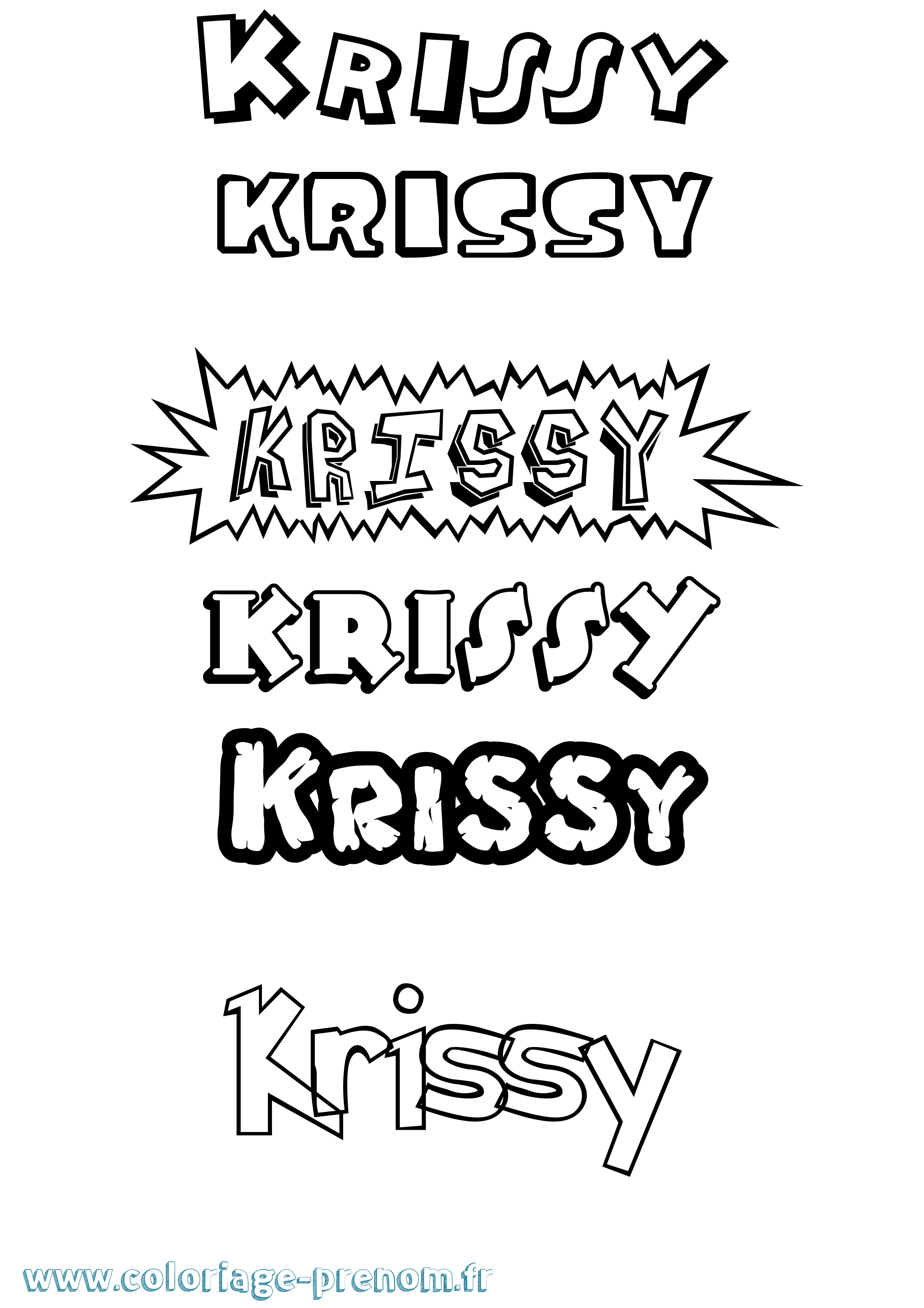 Coloriage prénom Krissy Dessin Animé