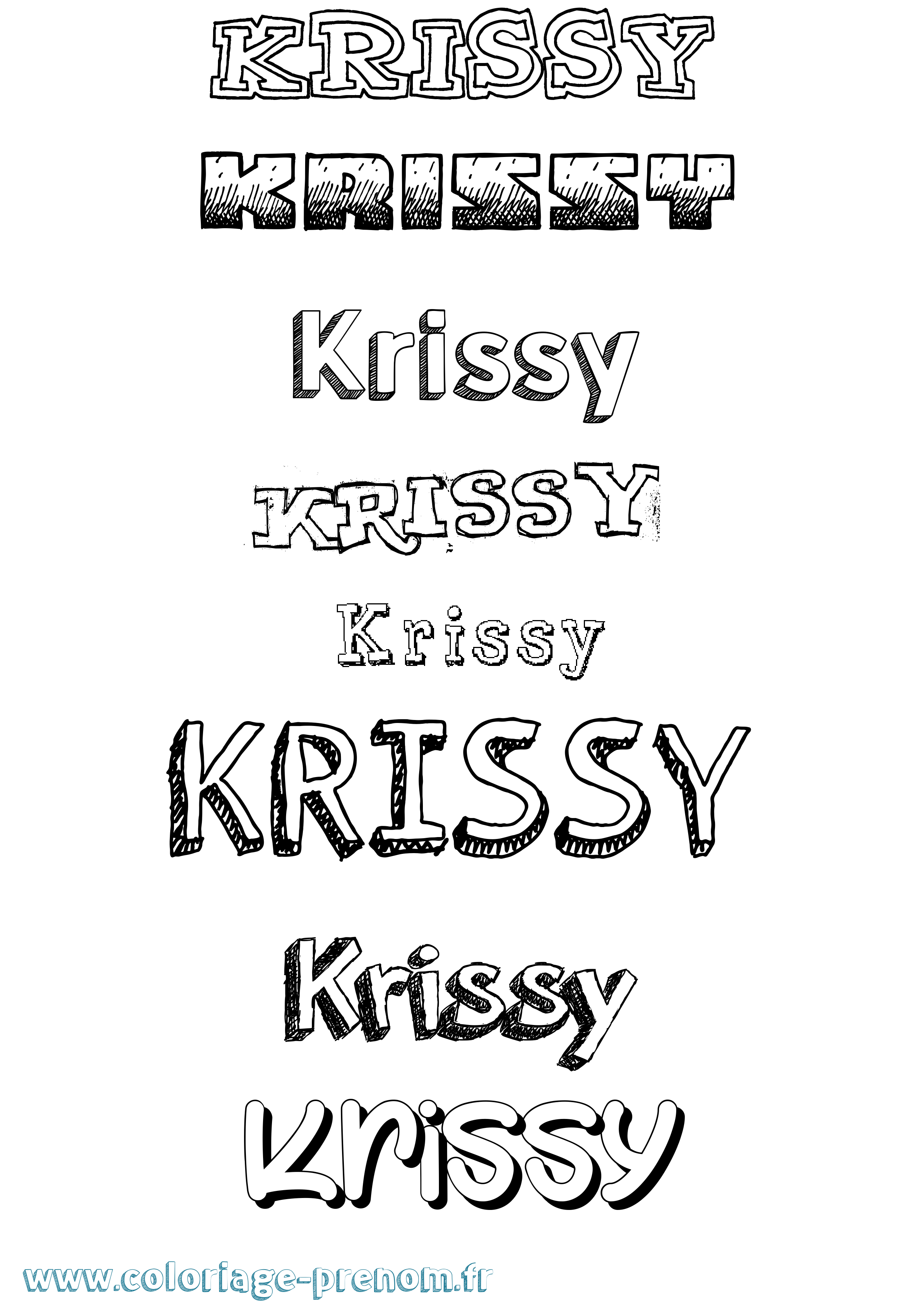 Coloriage prénom Krissy Dessiné