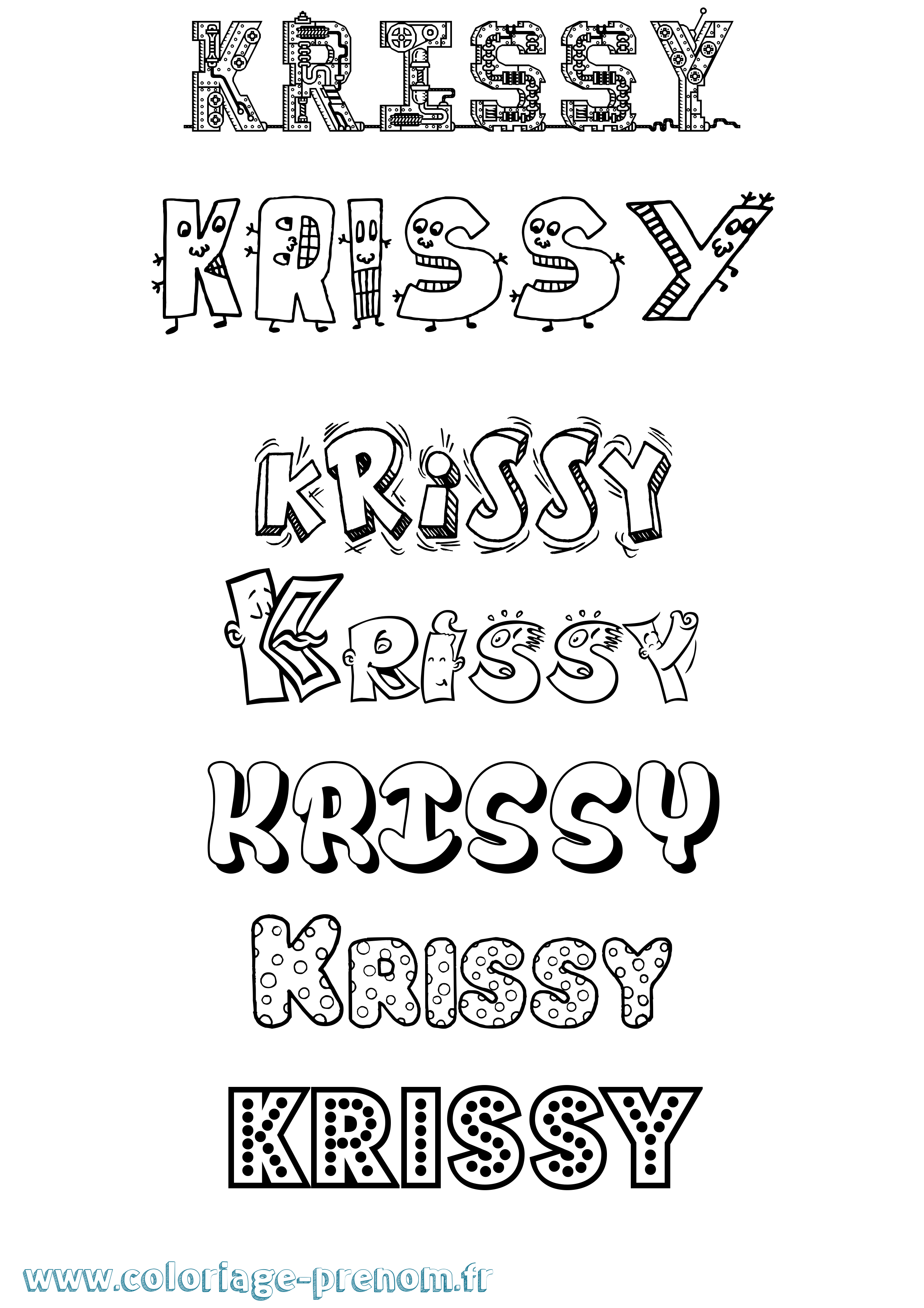 Coloriage prénom Krissy Fun
