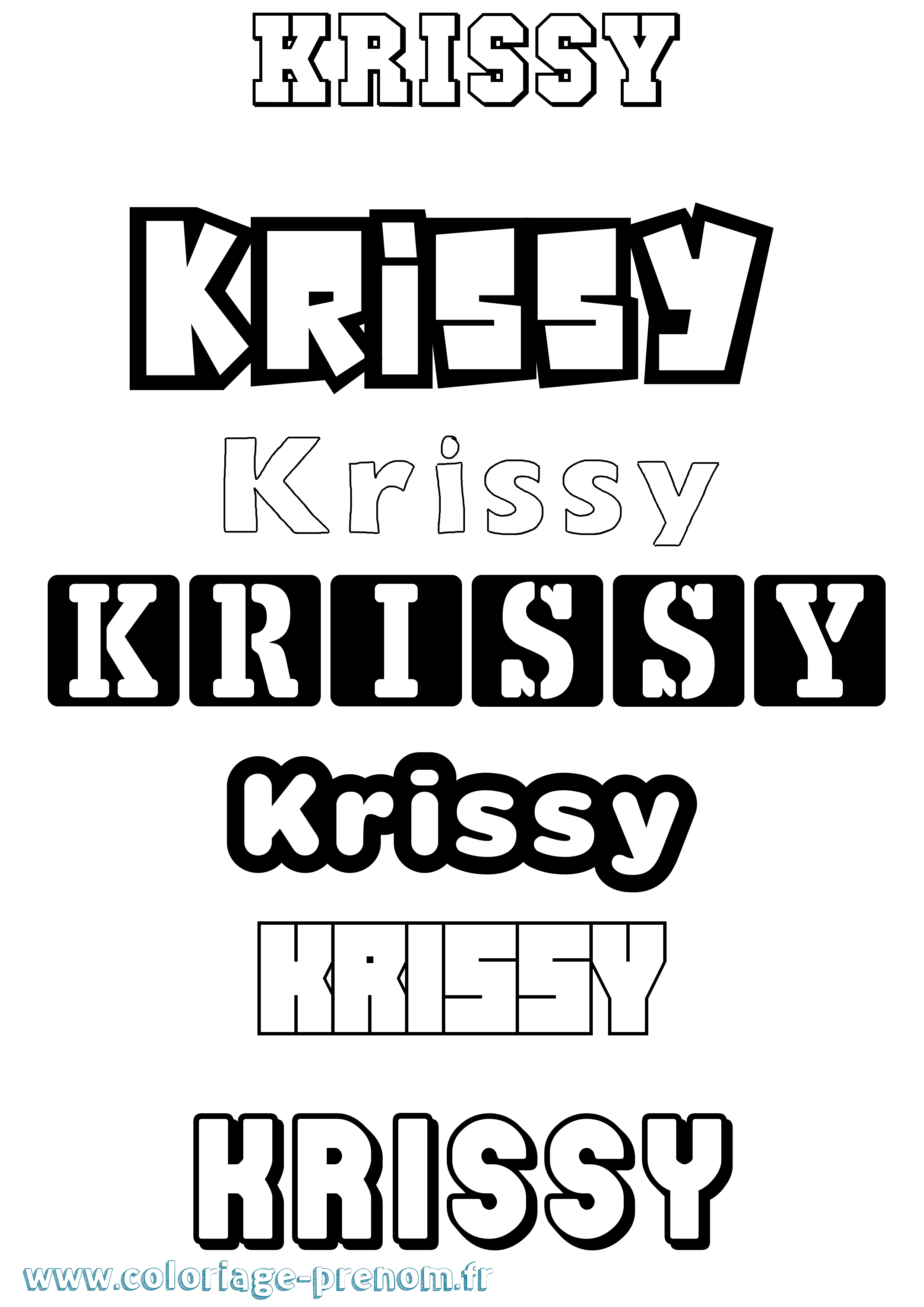 Coloriage prénom Krissy Simple