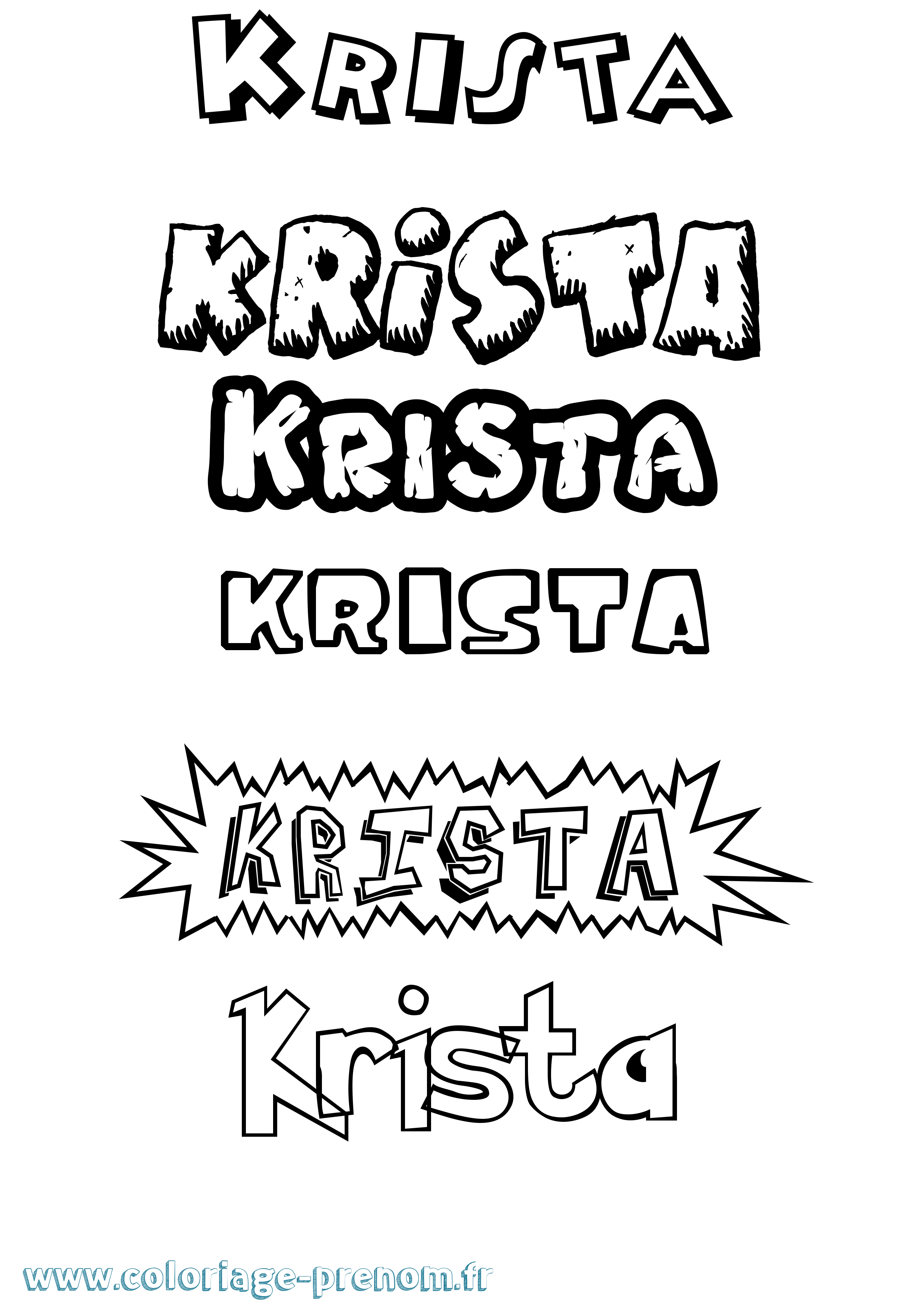 Coloriage Krista Dessin Animé Coloriage prénom Krista Dessin Animé