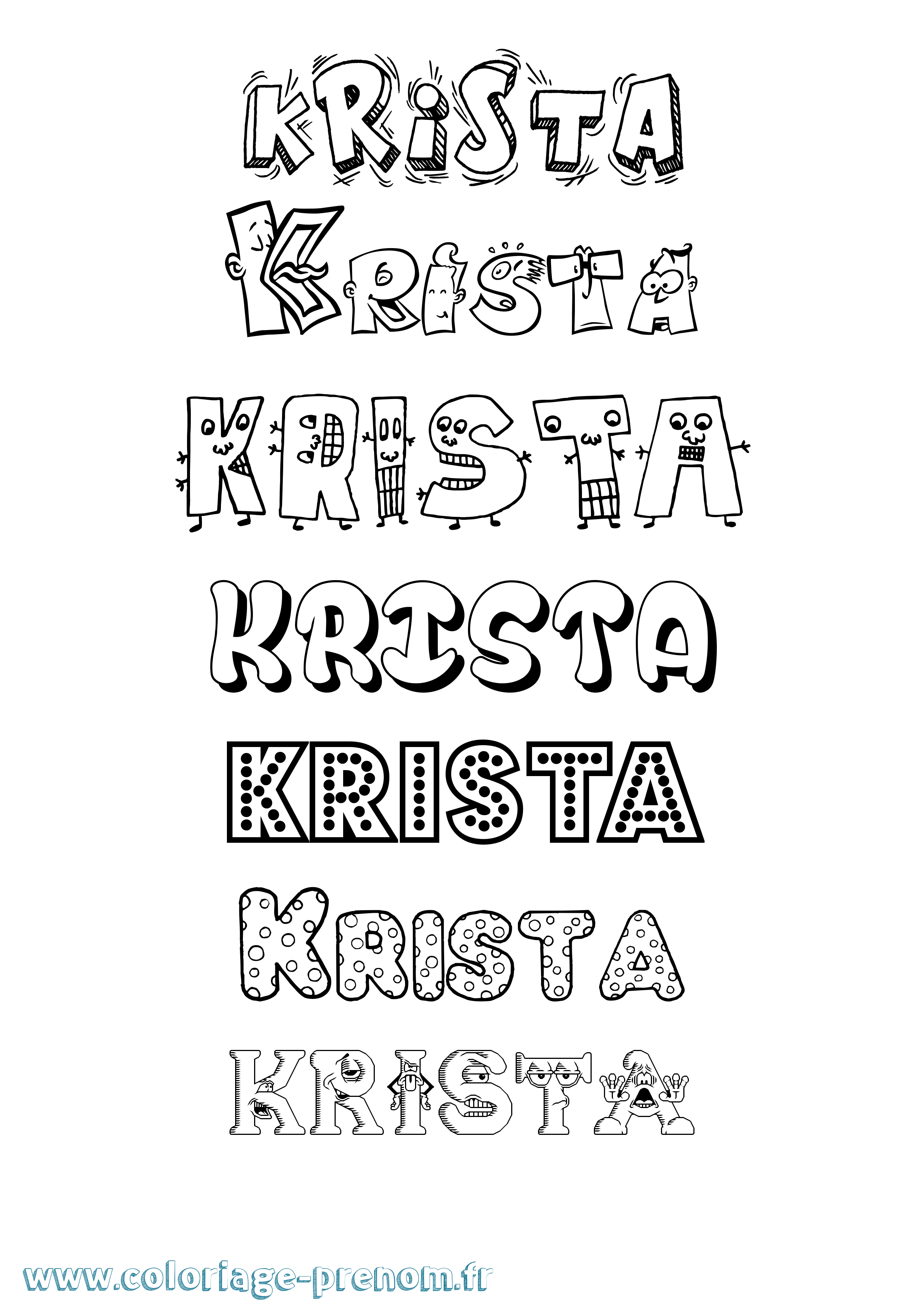 Coloriage Krista Fun Coloriage prénom Krista Fun