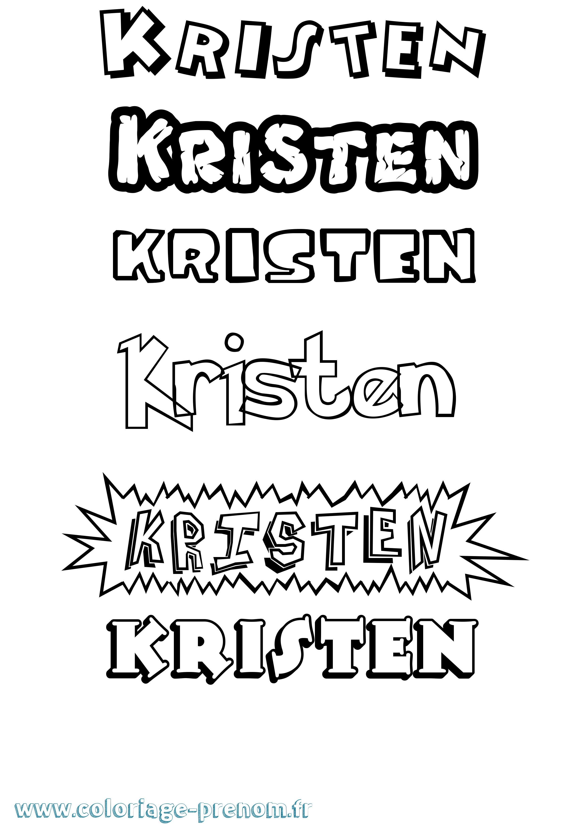 Coloriage Kristen Dessin Animé Coloriage prénom Kristen Dessin Animé