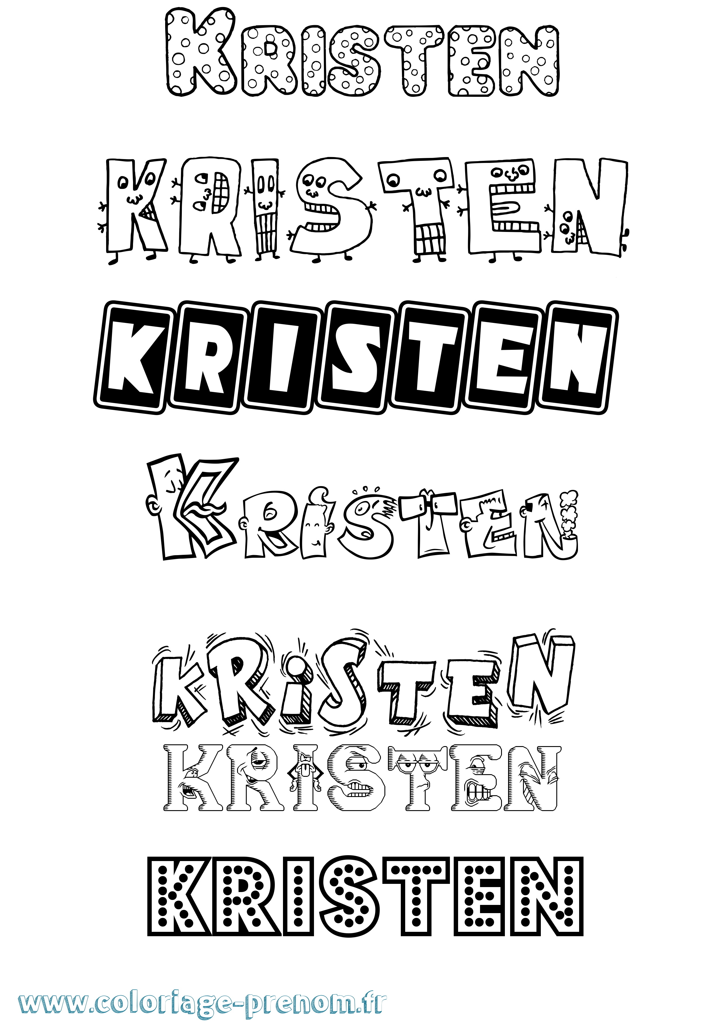 Coloriage Kristen Fun Coloriage prénom Kristen Fun