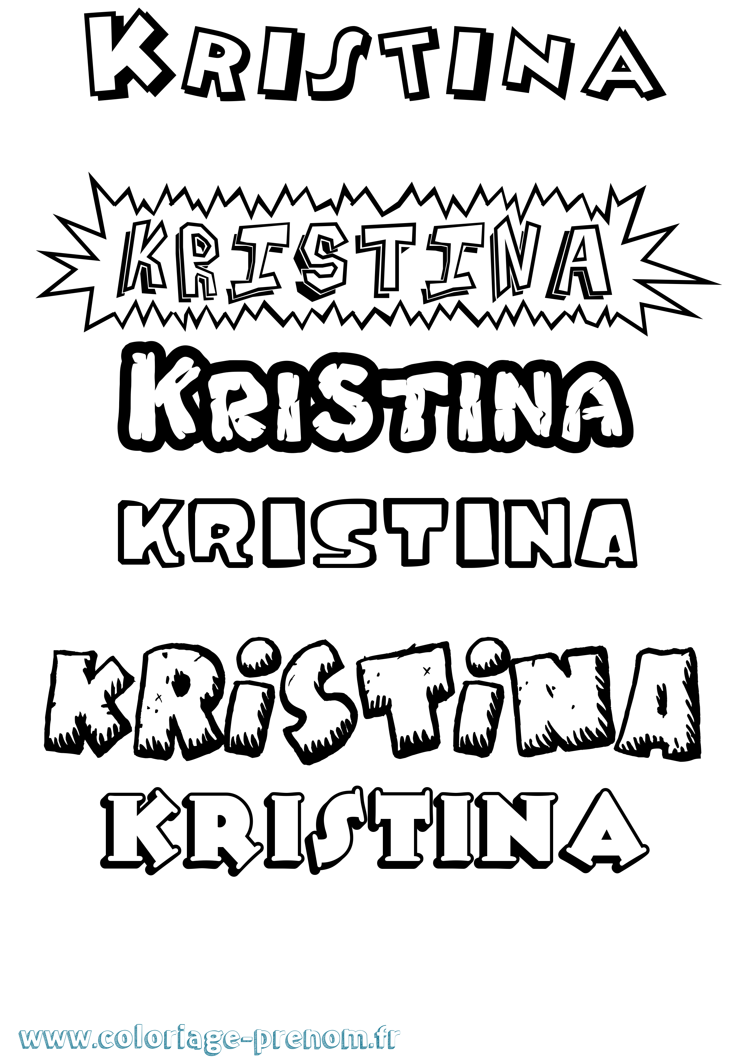 Coloriage prénom Kristina Dessin Animé