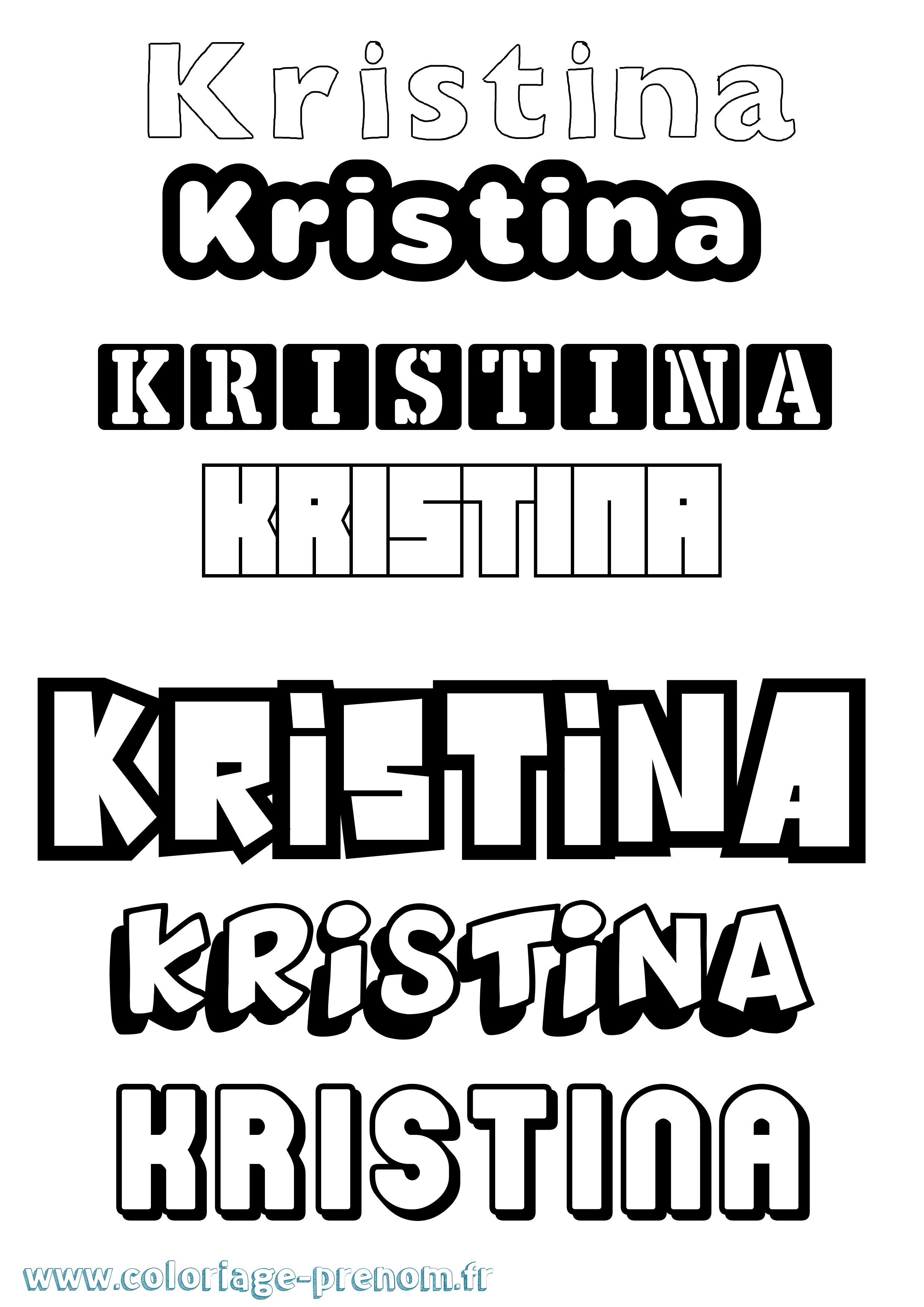 Coloriage prénom Kristina Simple
