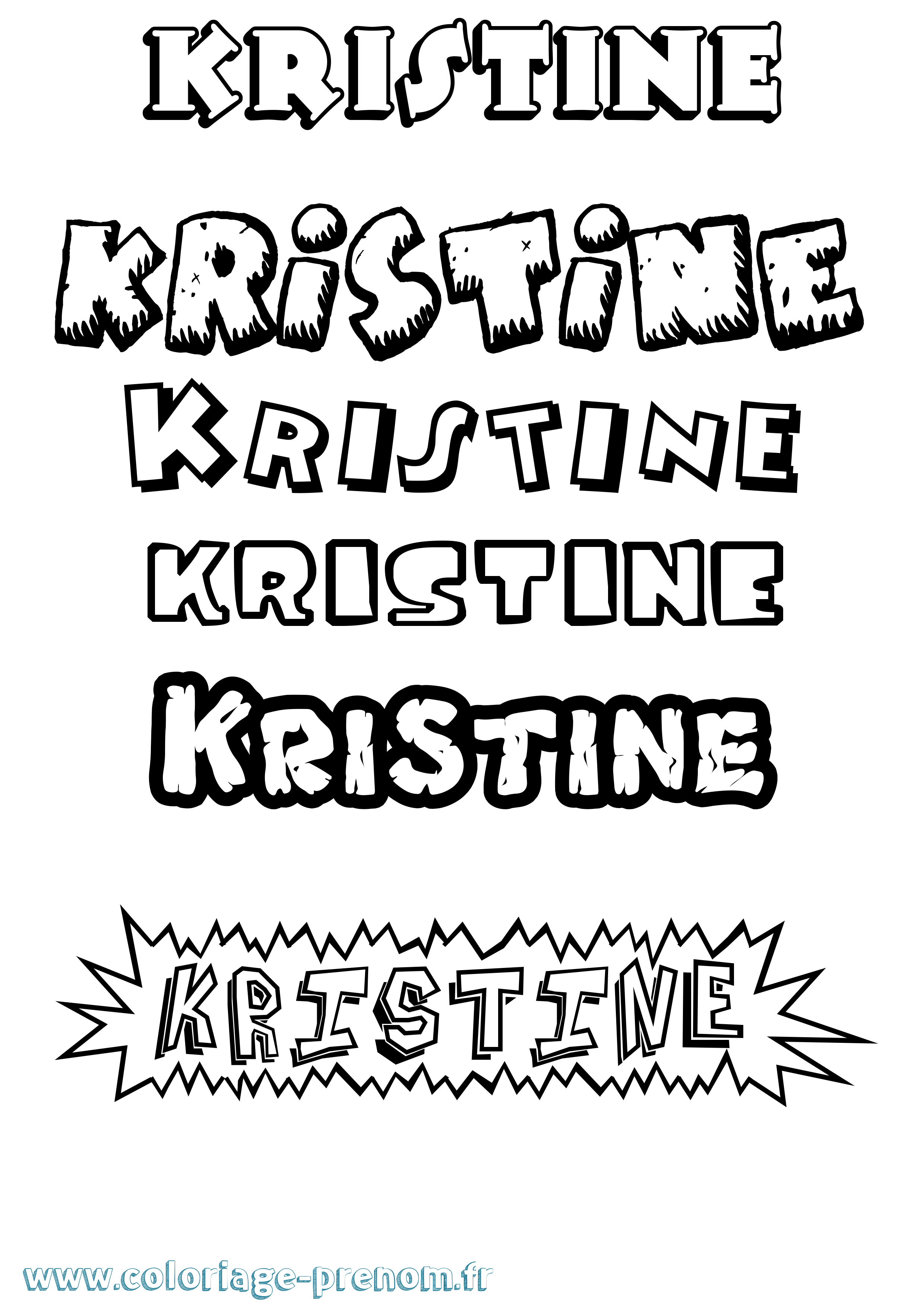 Coloriage prénom Kristine Dessin Animé