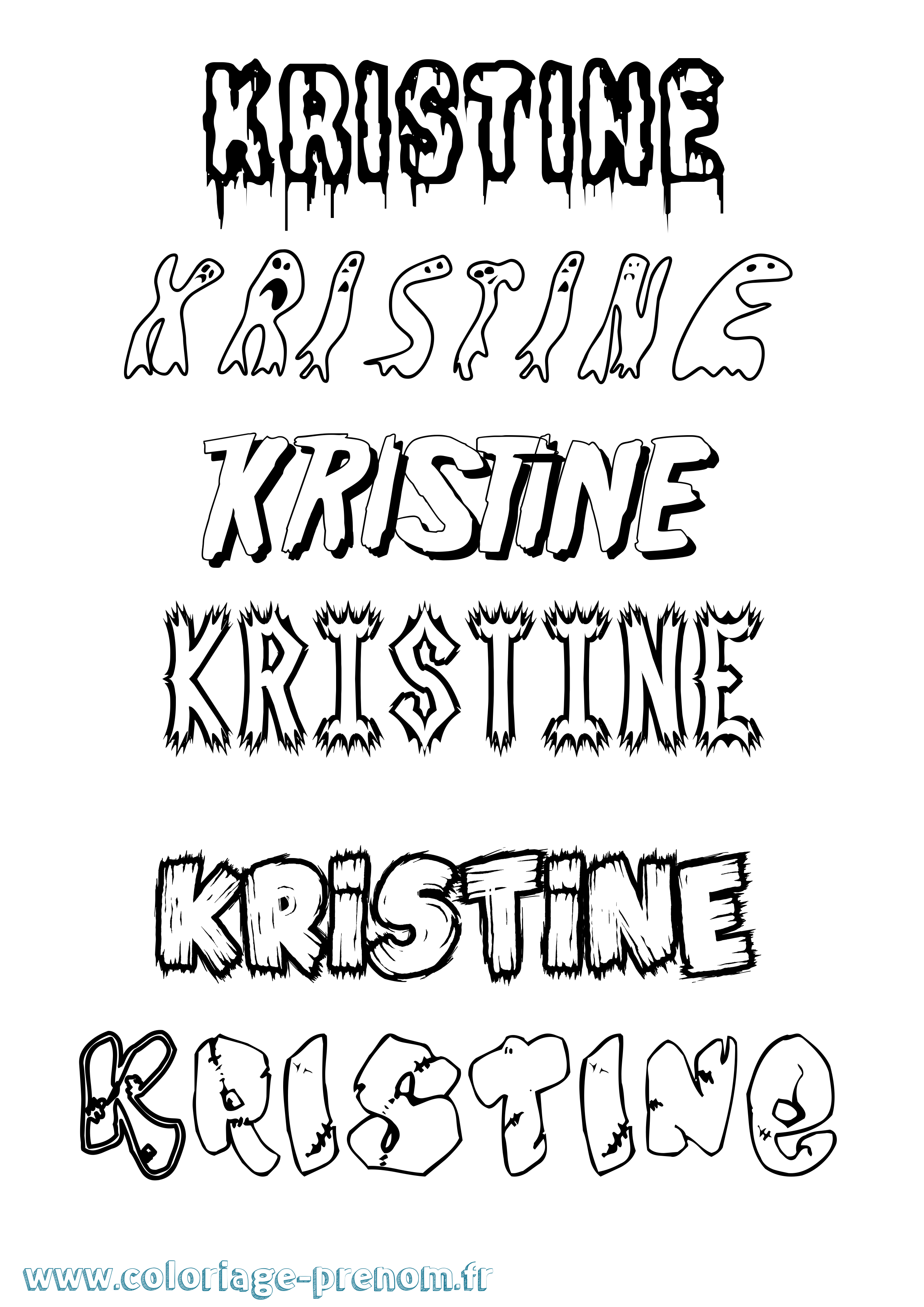 Coloriage Kristine Frisson Coloriage prénom Kristine Frisson