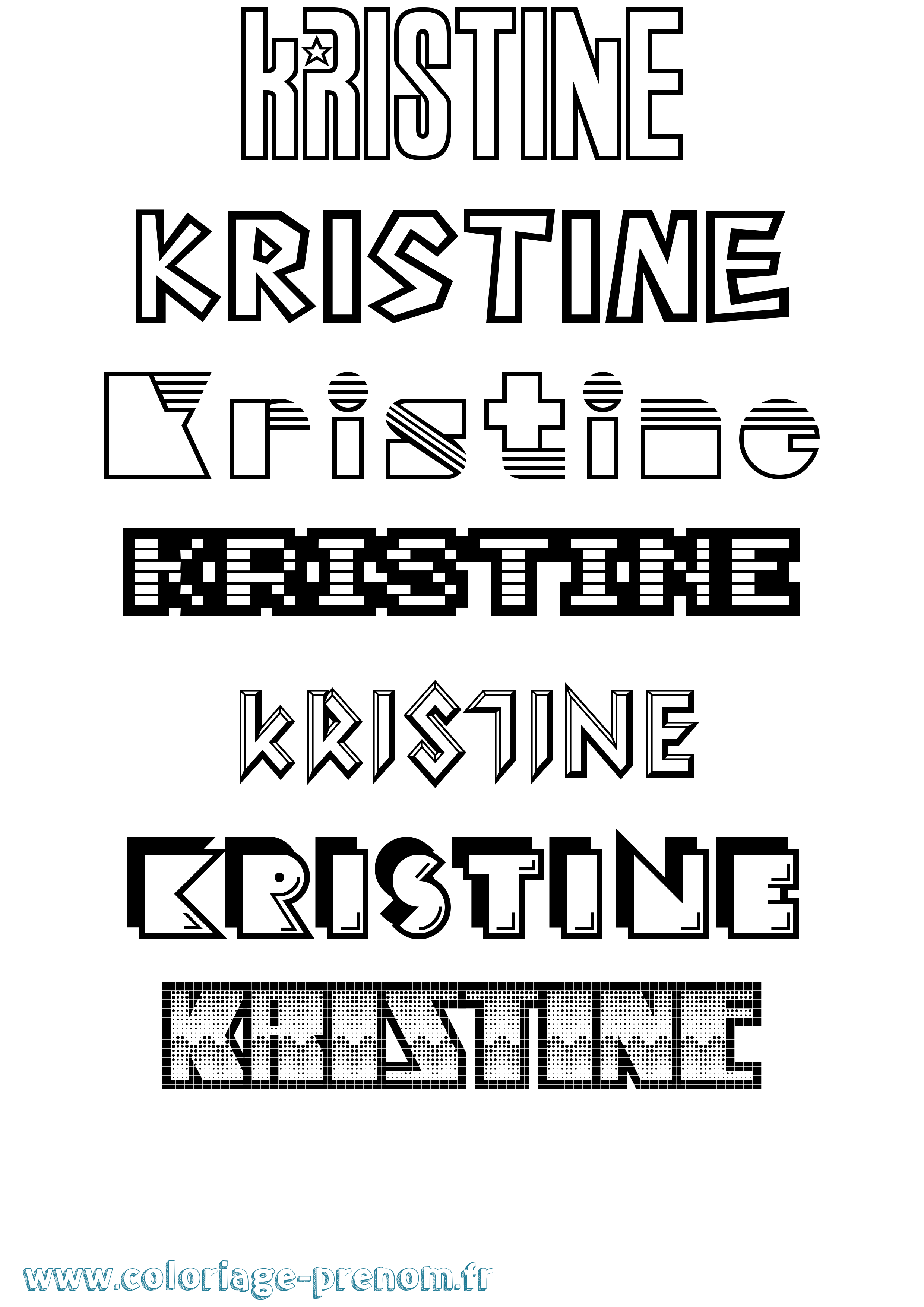 Coloriage Kristine Jeux Vidéos Coloriage prénom Kristine Jeux Vidéos
