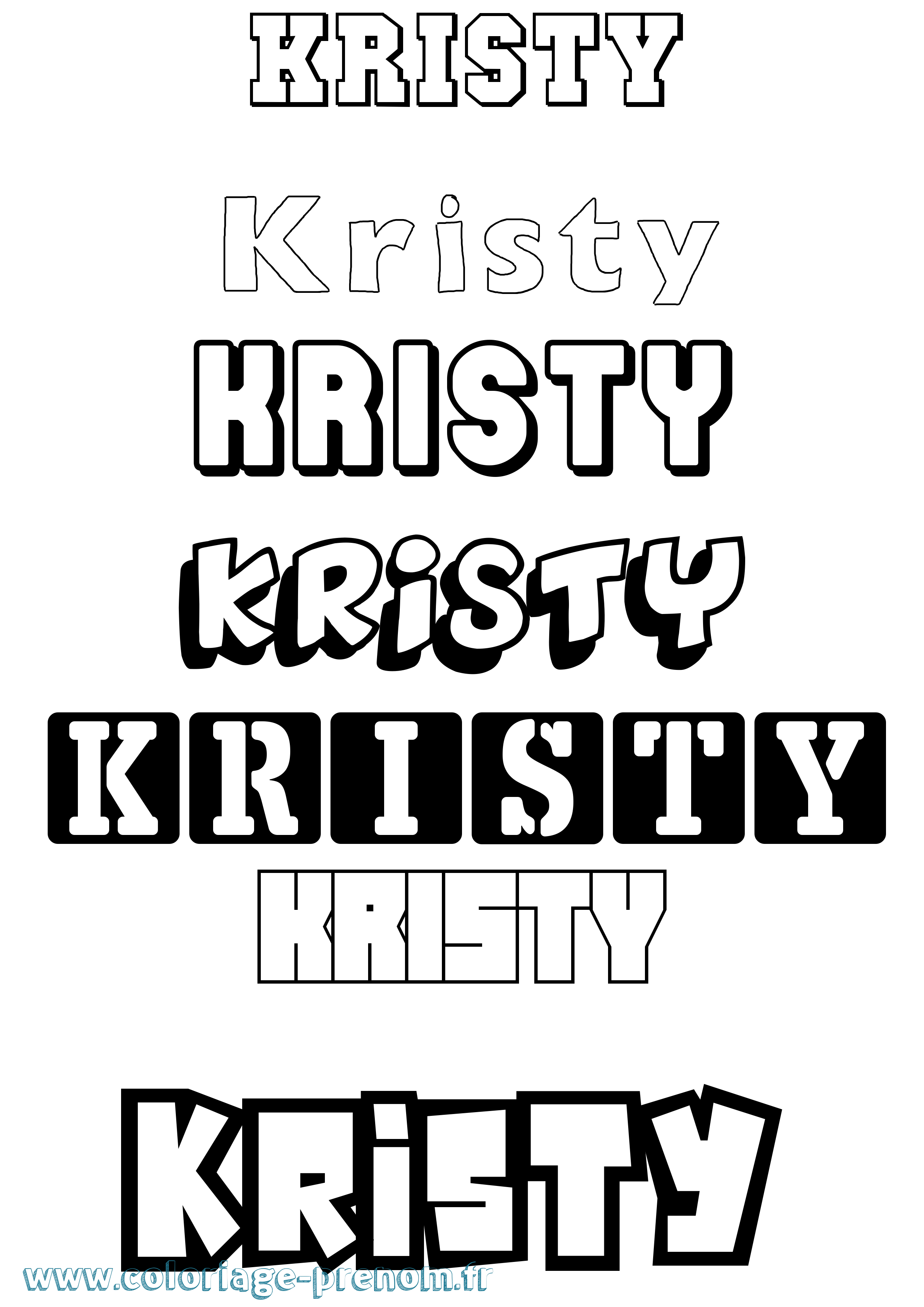 Coloriage prénom Kristy Simple