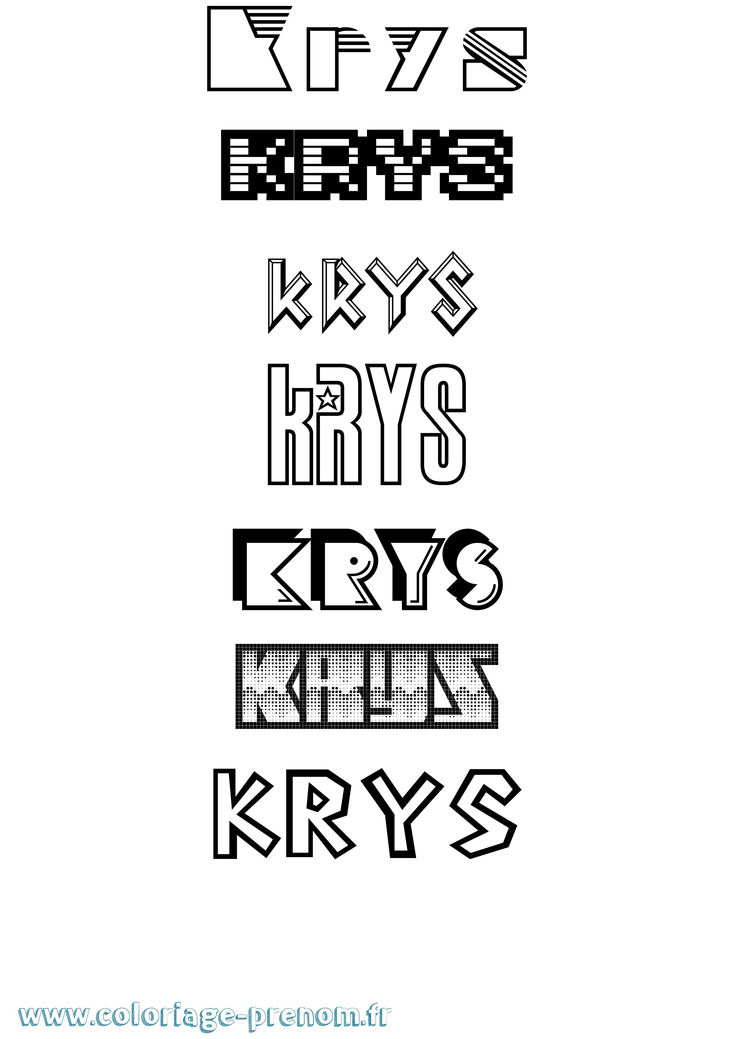 Coloriage prénom Krys Jeux Vidéos