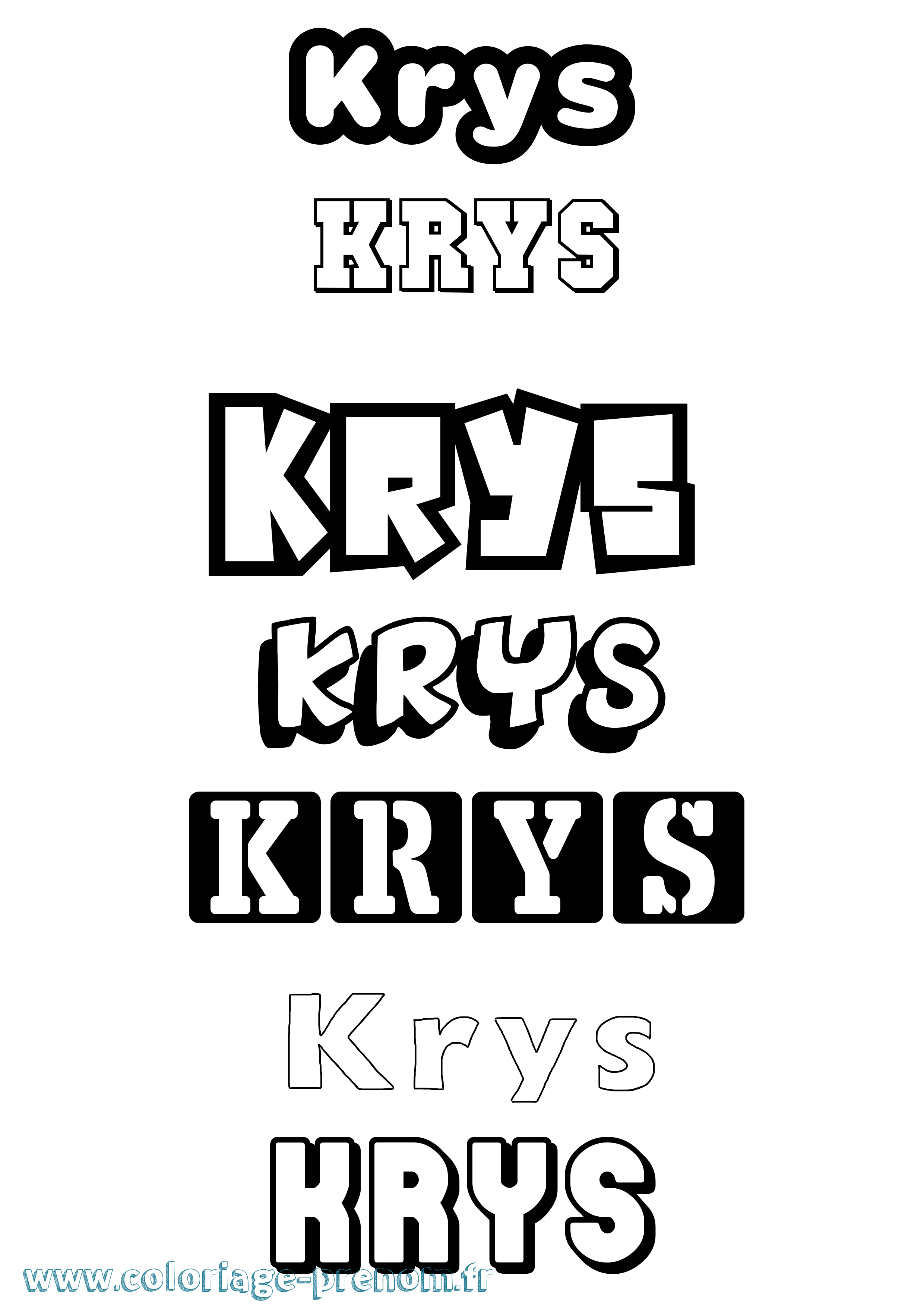 Coloriage prénom Krys Simple