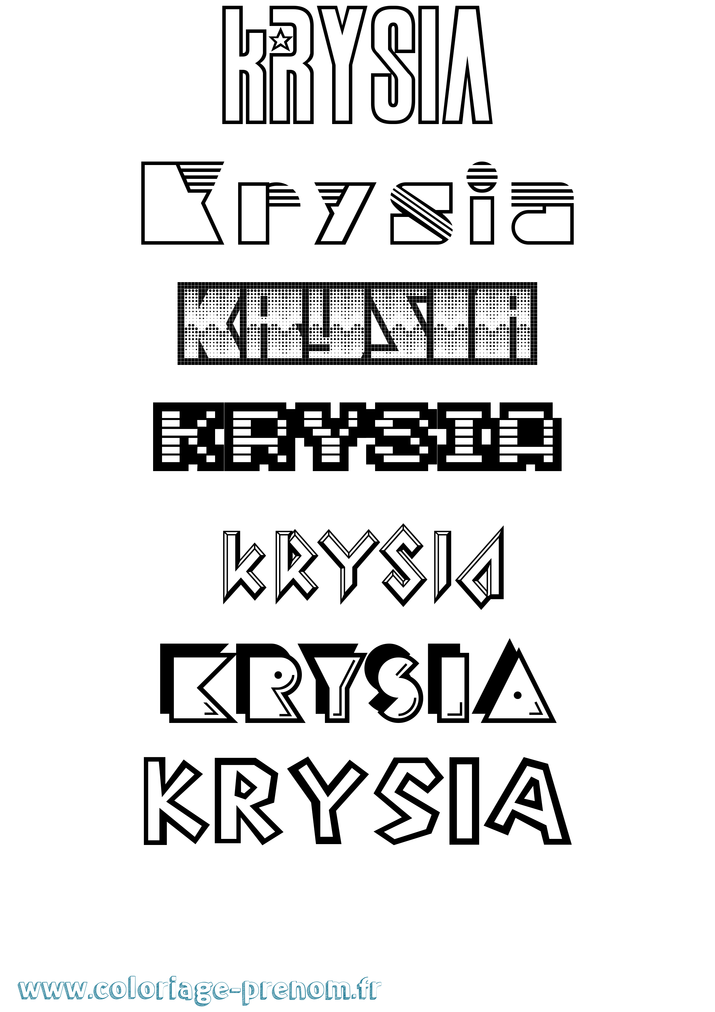 Coloriage prénom Krysia Jeux Vidéos