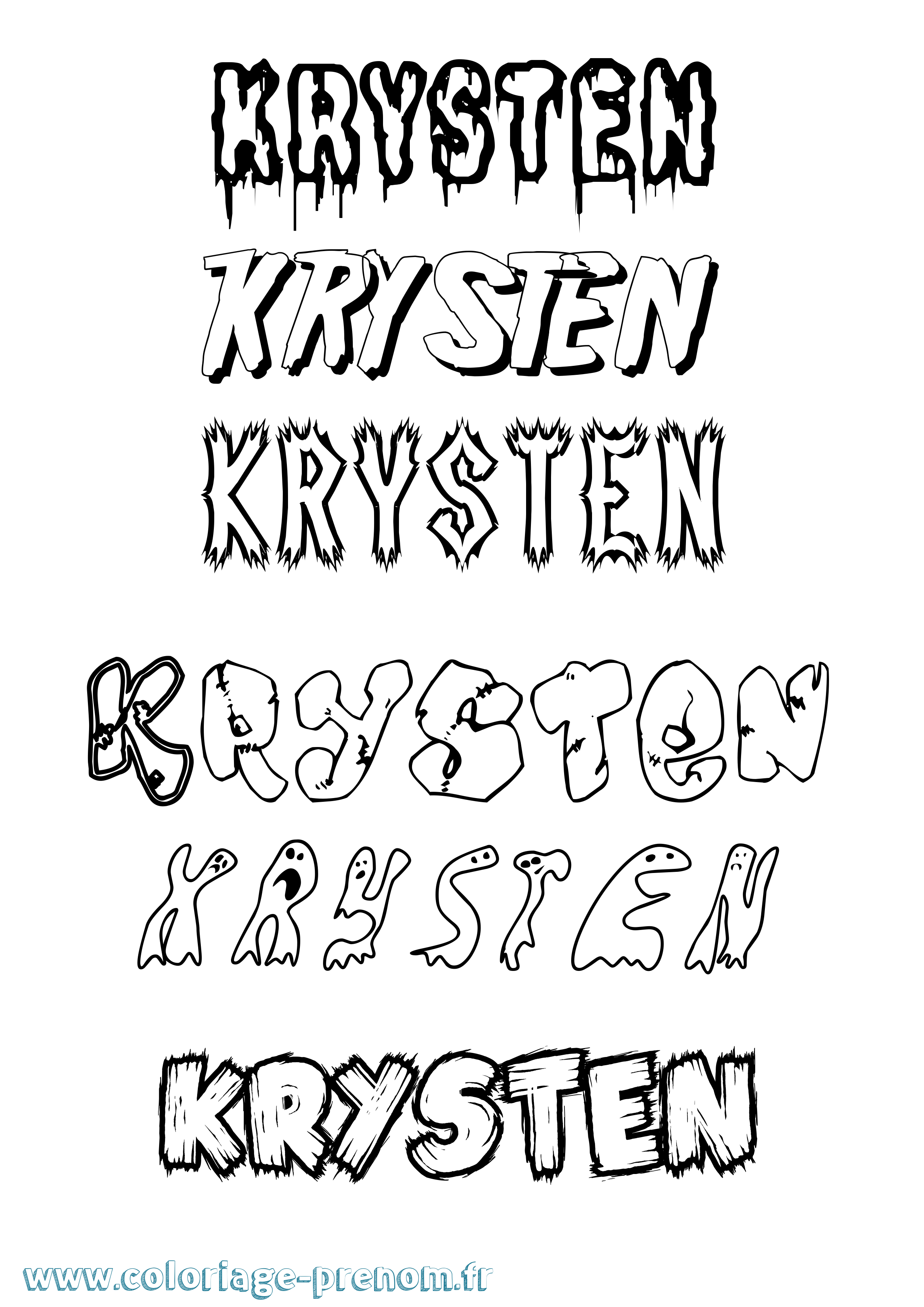 Coloriage prénom Krysten Frisson