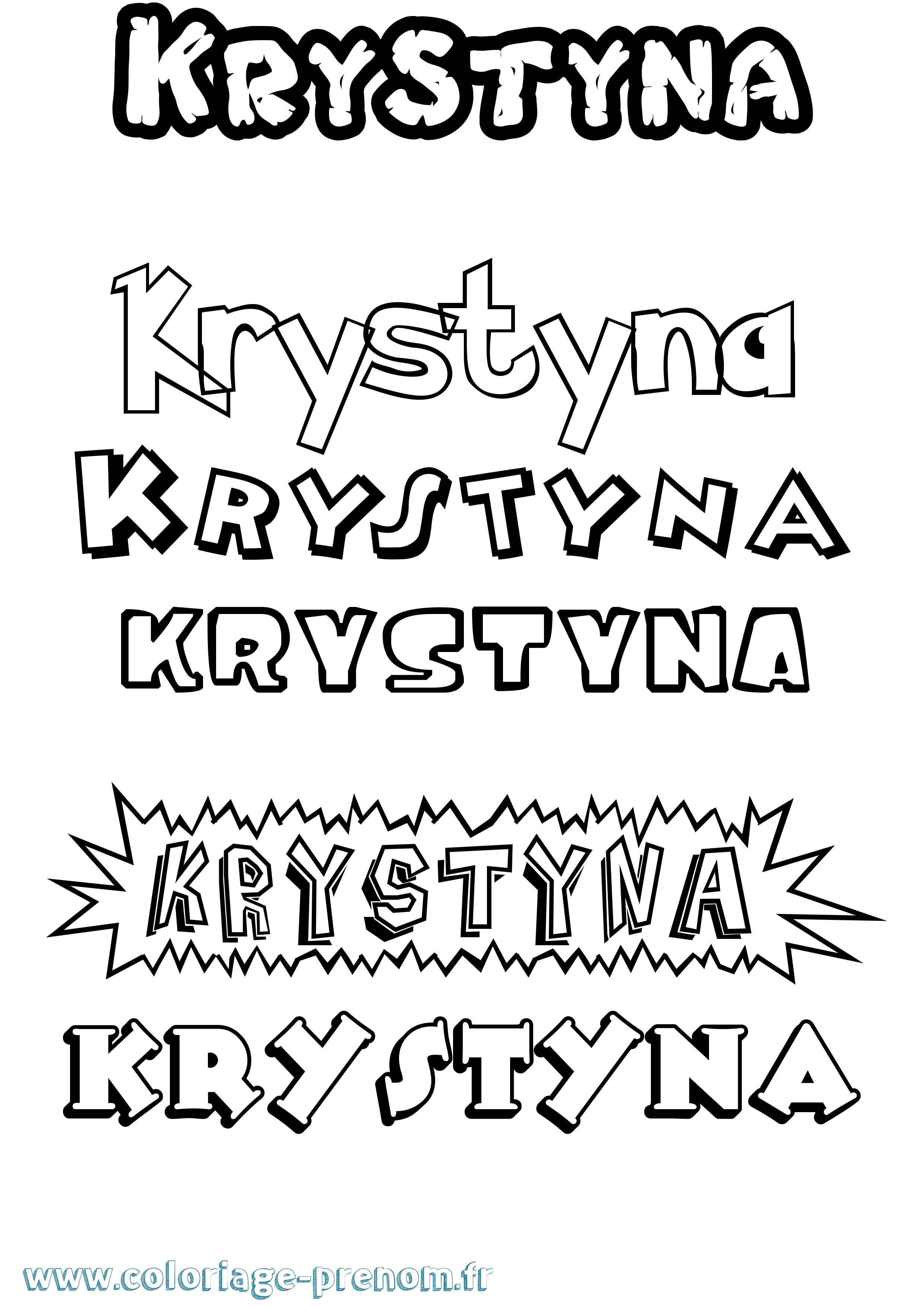 Coloriage prénom Krystyna Dessin Animé