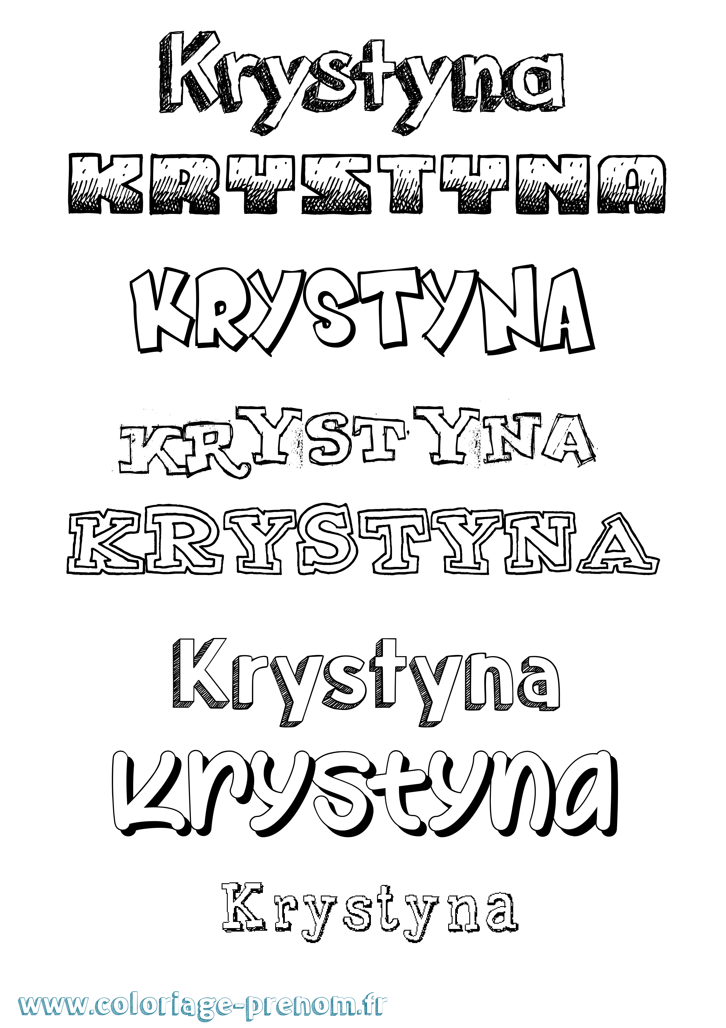 Coloriage prénom Krystyna Dessiné