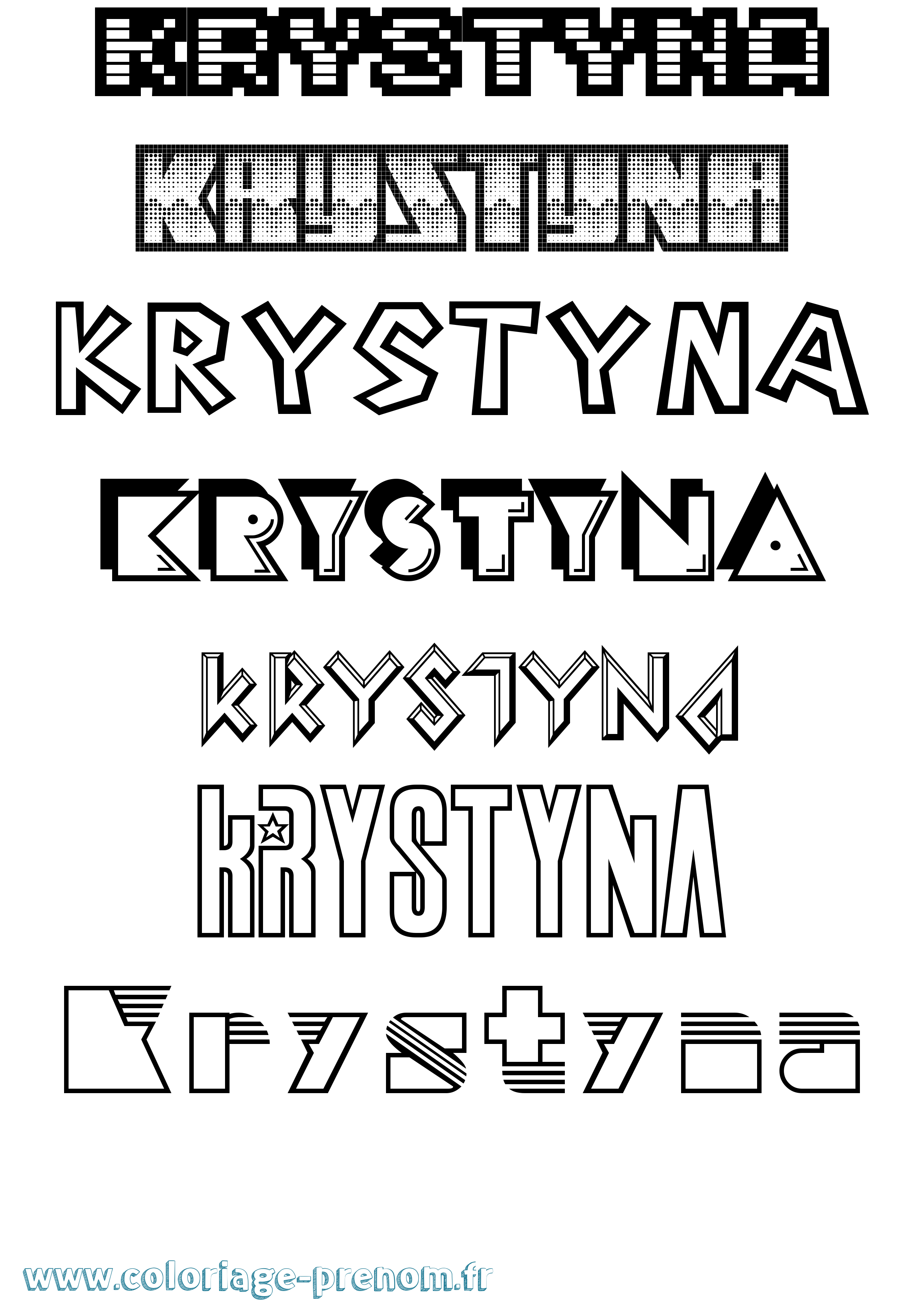 Coloriage prénom Krystyna Jeux Vidéos