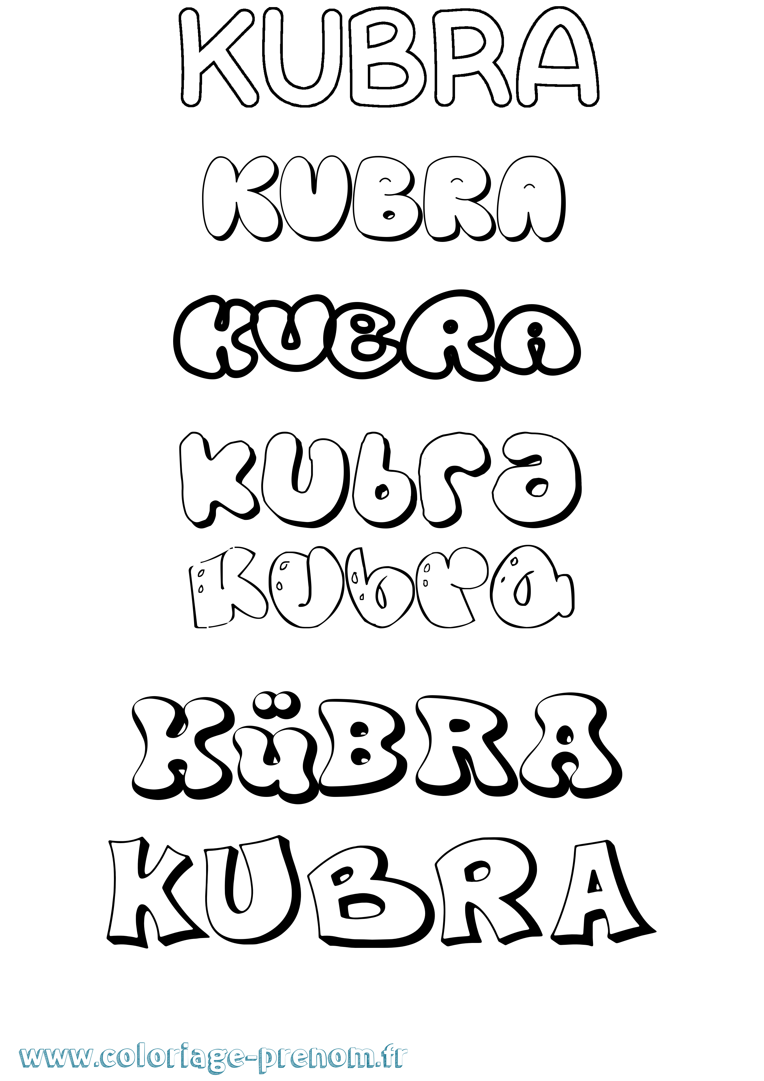 Coloriage Kübra Bubble Coloriage prénom Kübra Bubble