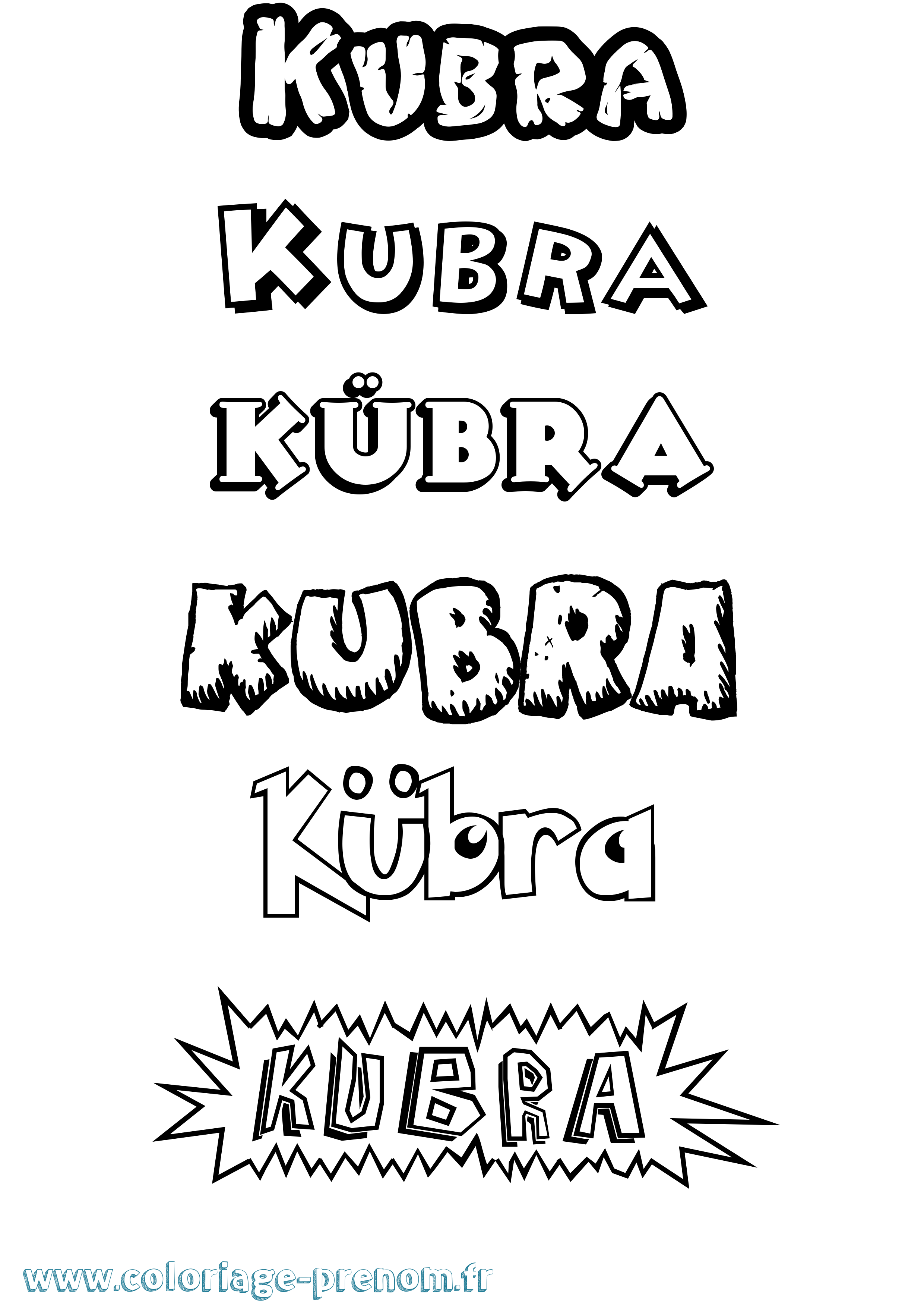 Coloriage Kübra Dessin Animé Coloriage prénom Kübra Dessin Animé