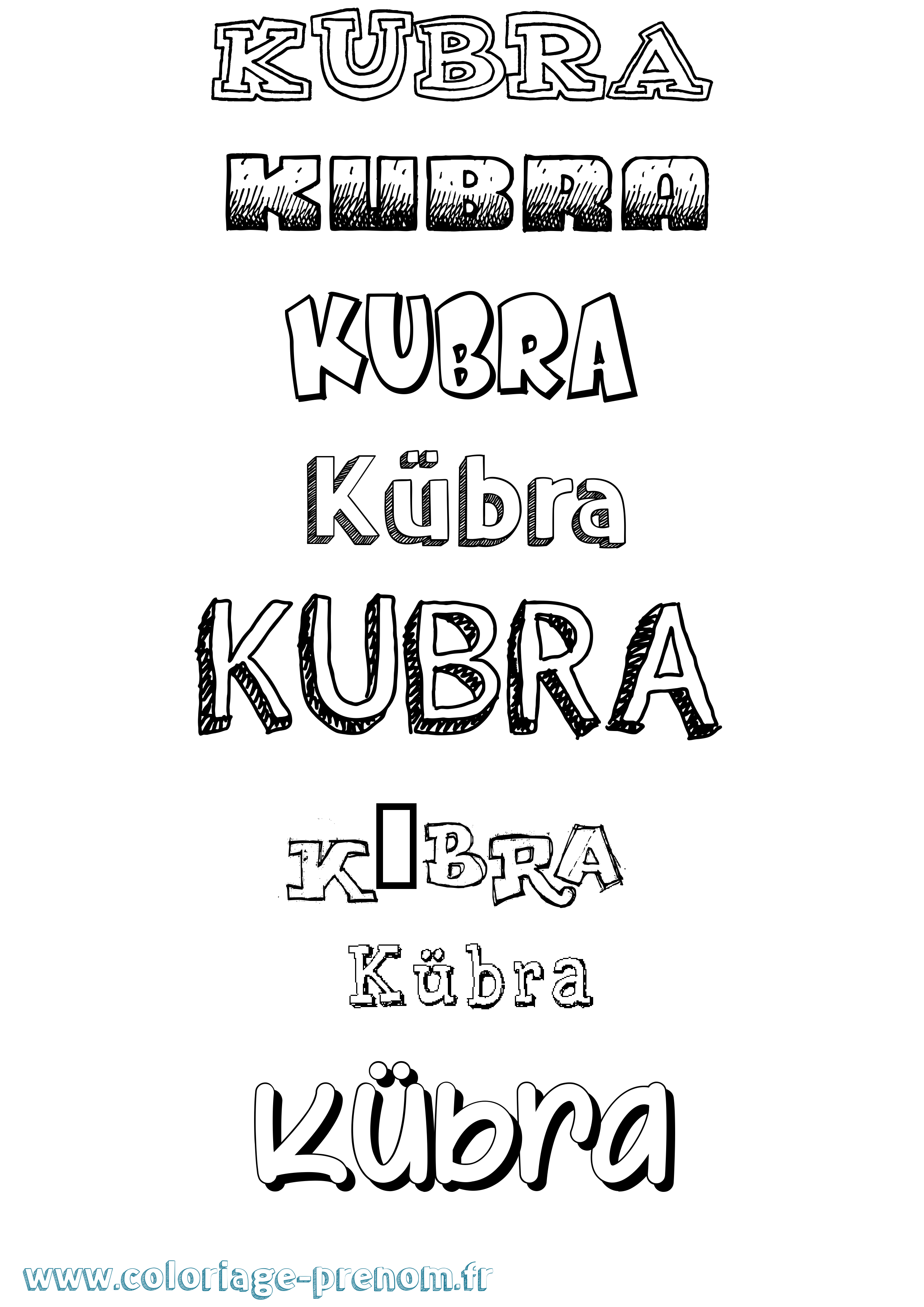 Coloriage Kübra Dessiné Coloriage prénom Kübra Dessiné