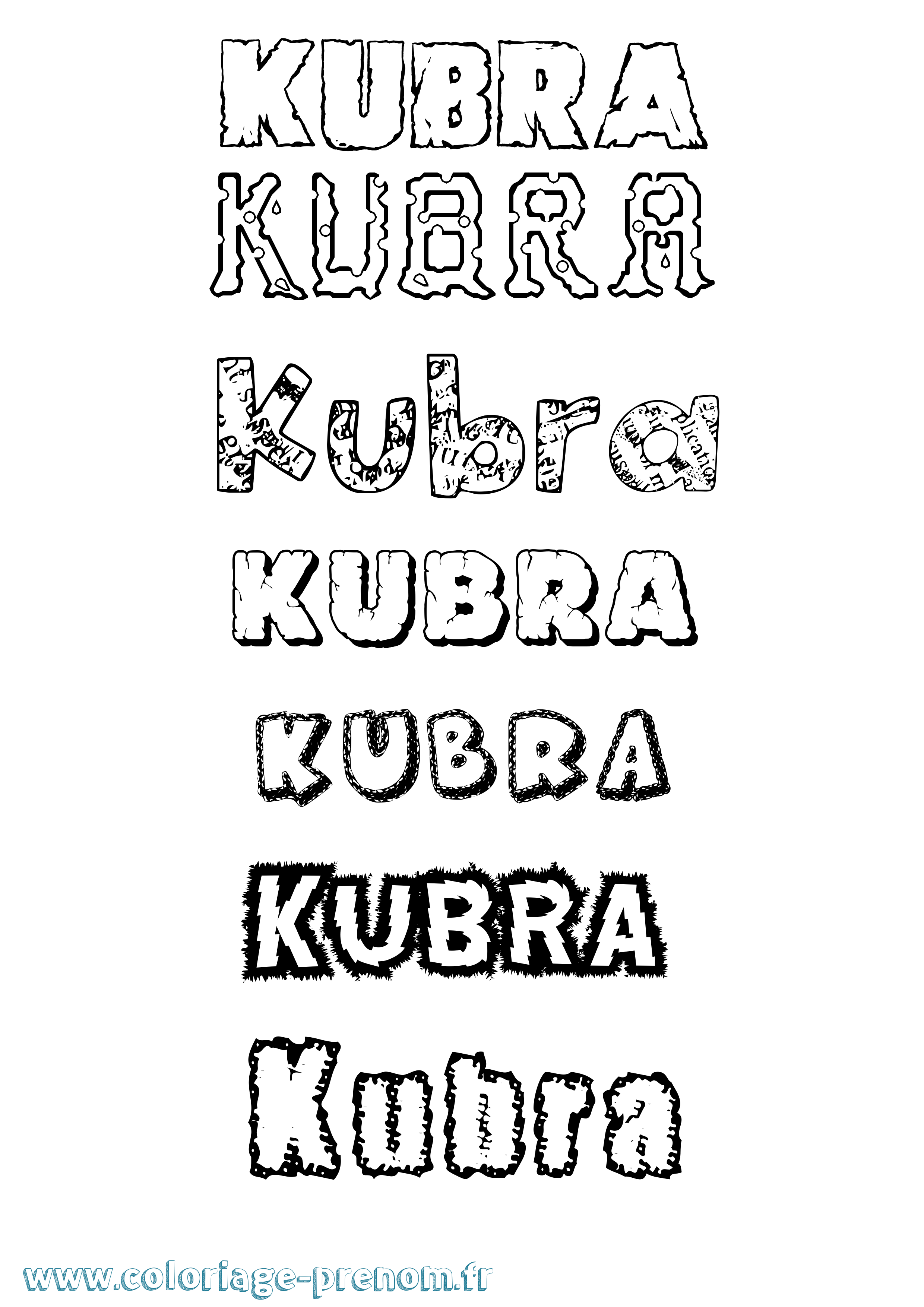 Coloriage Kübra Destructuré Coloriage prénom Kübra Destructuré