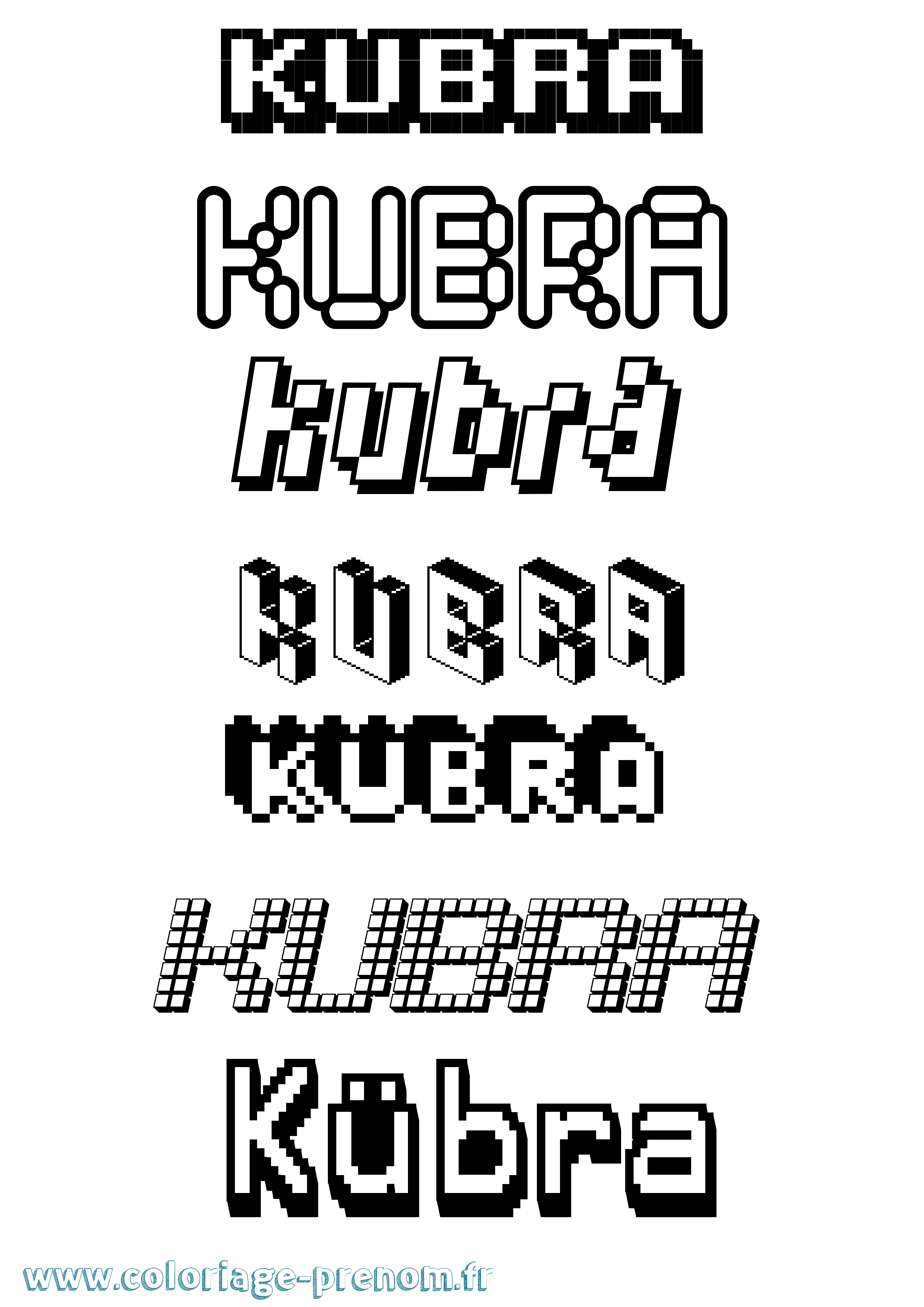 Coloriage Kübra Pixel Coloriage prénom Kübra Pixel