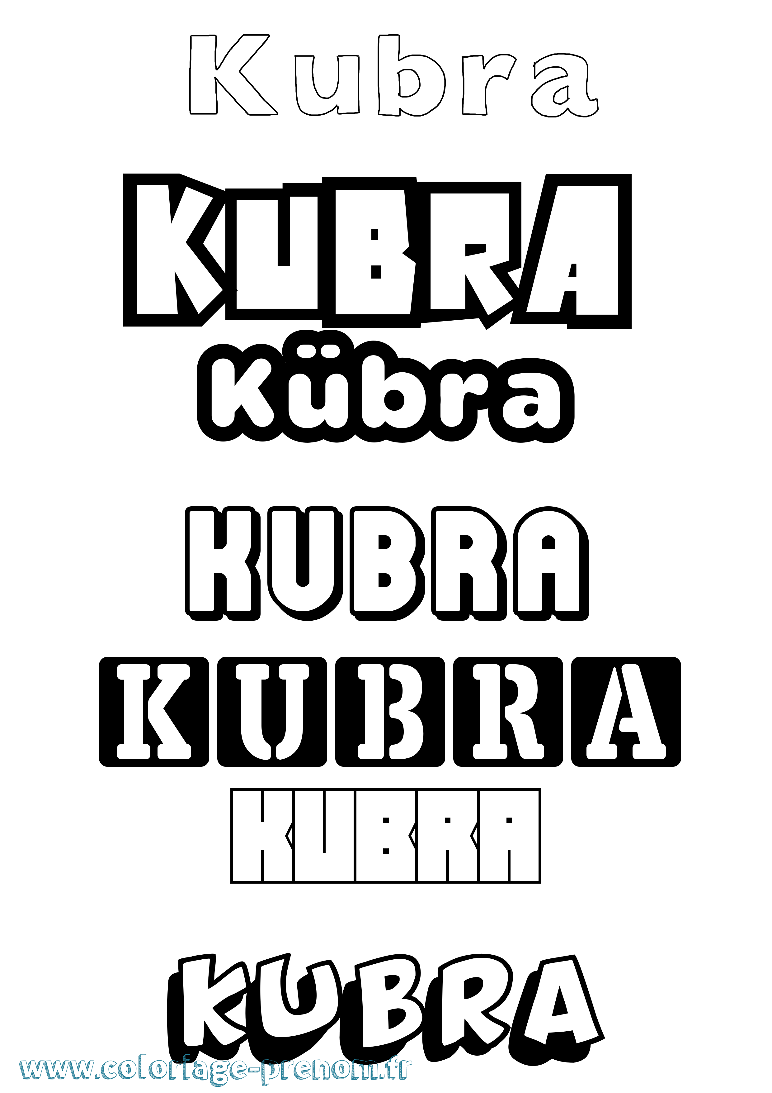 Coloriage Kübra Simple Coloriage prénom Kübra Simple