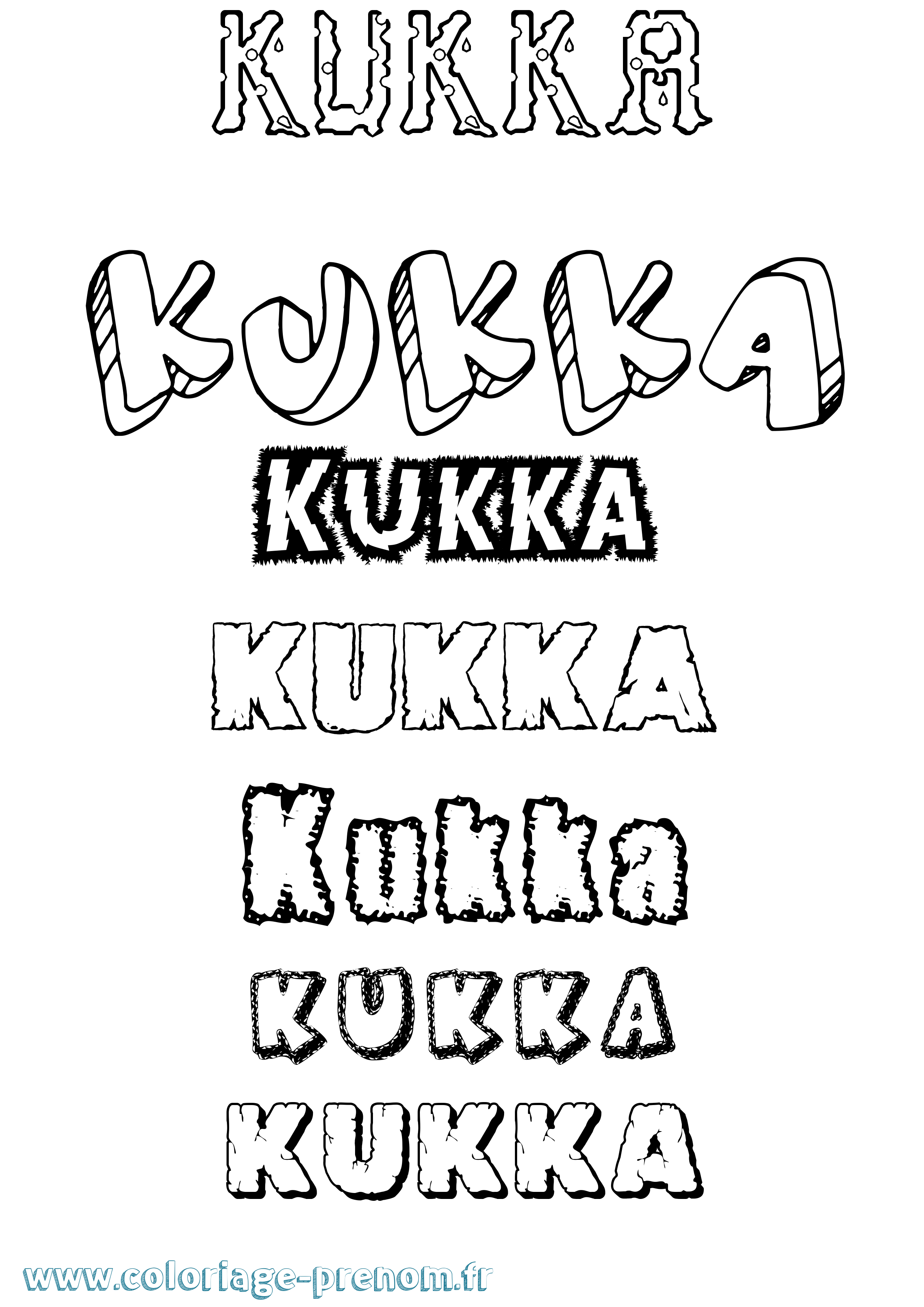 Coloriage prénom Kukka Destructuré