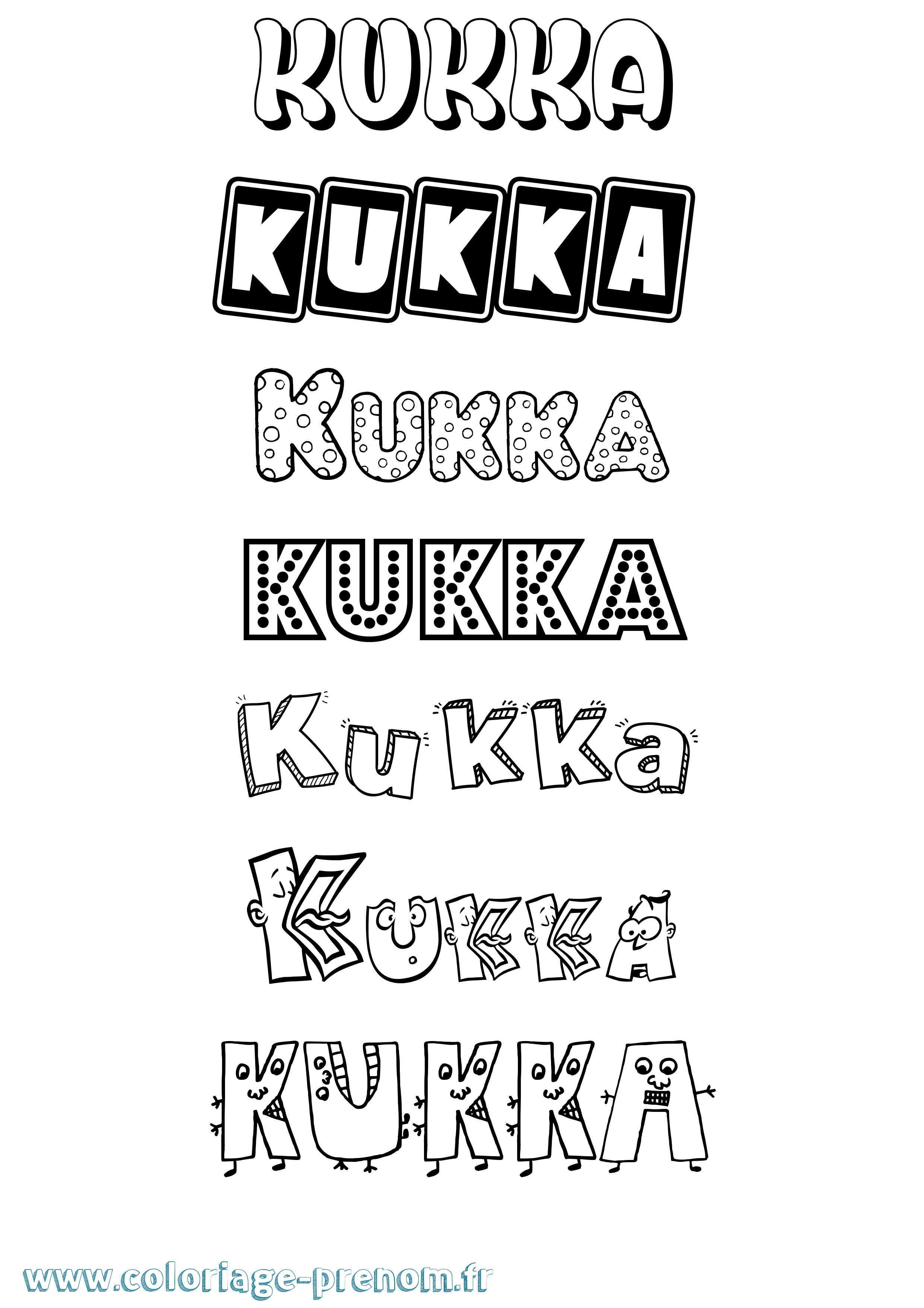 Coloriage prénom Kukka Fun