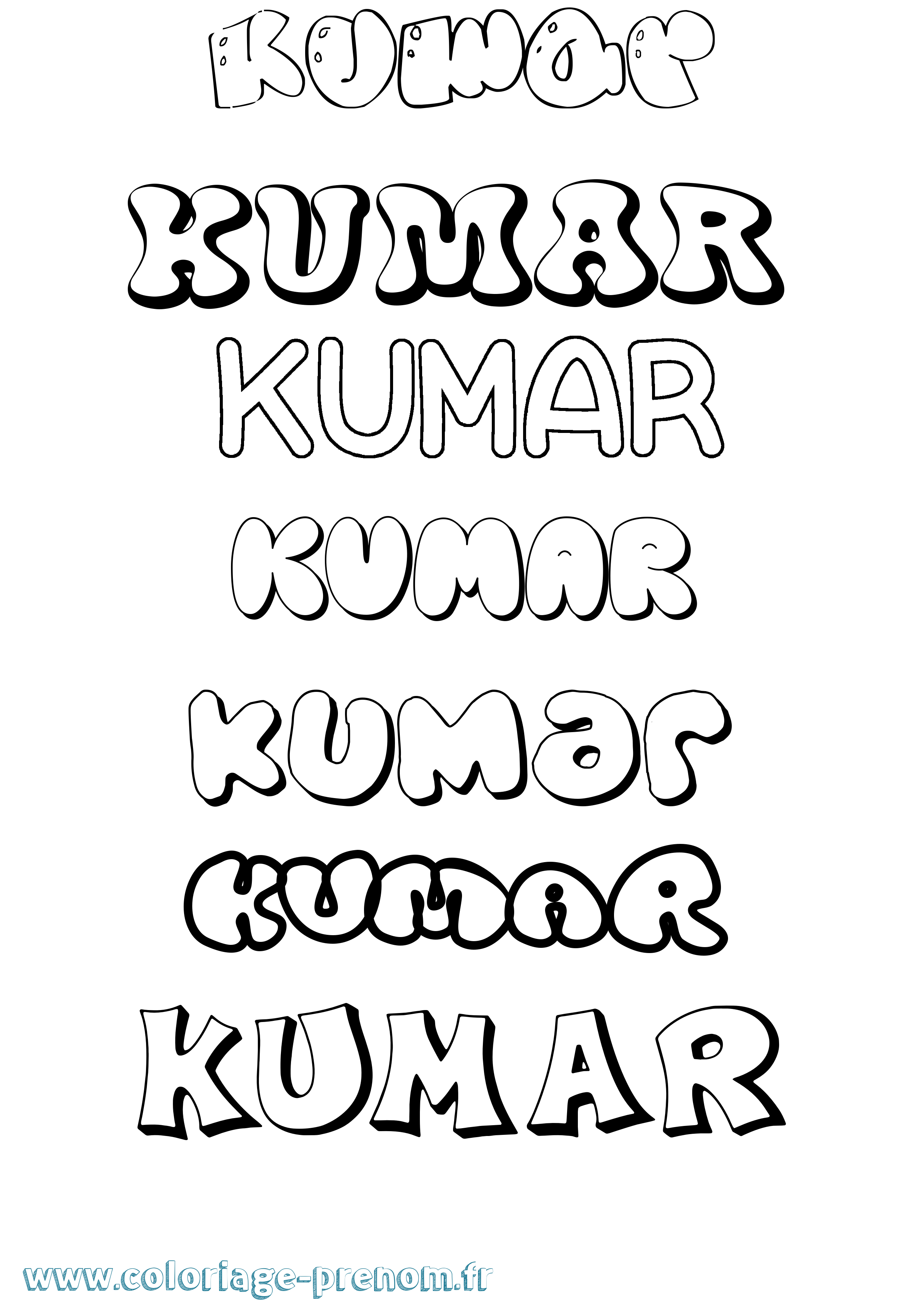 Coloriage prénom Kumar Bubble