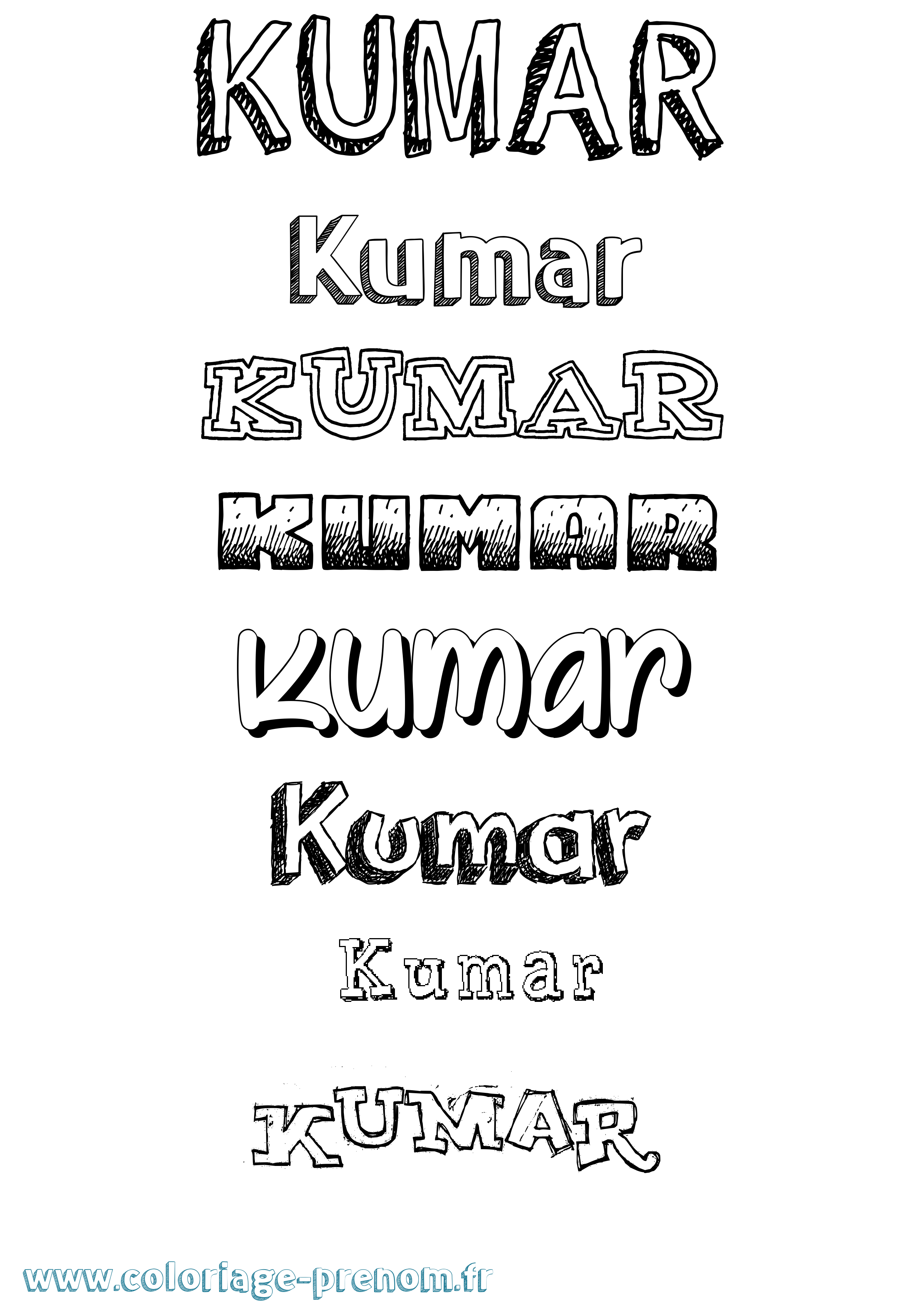 Coloriage prénom Kumar Dessiné